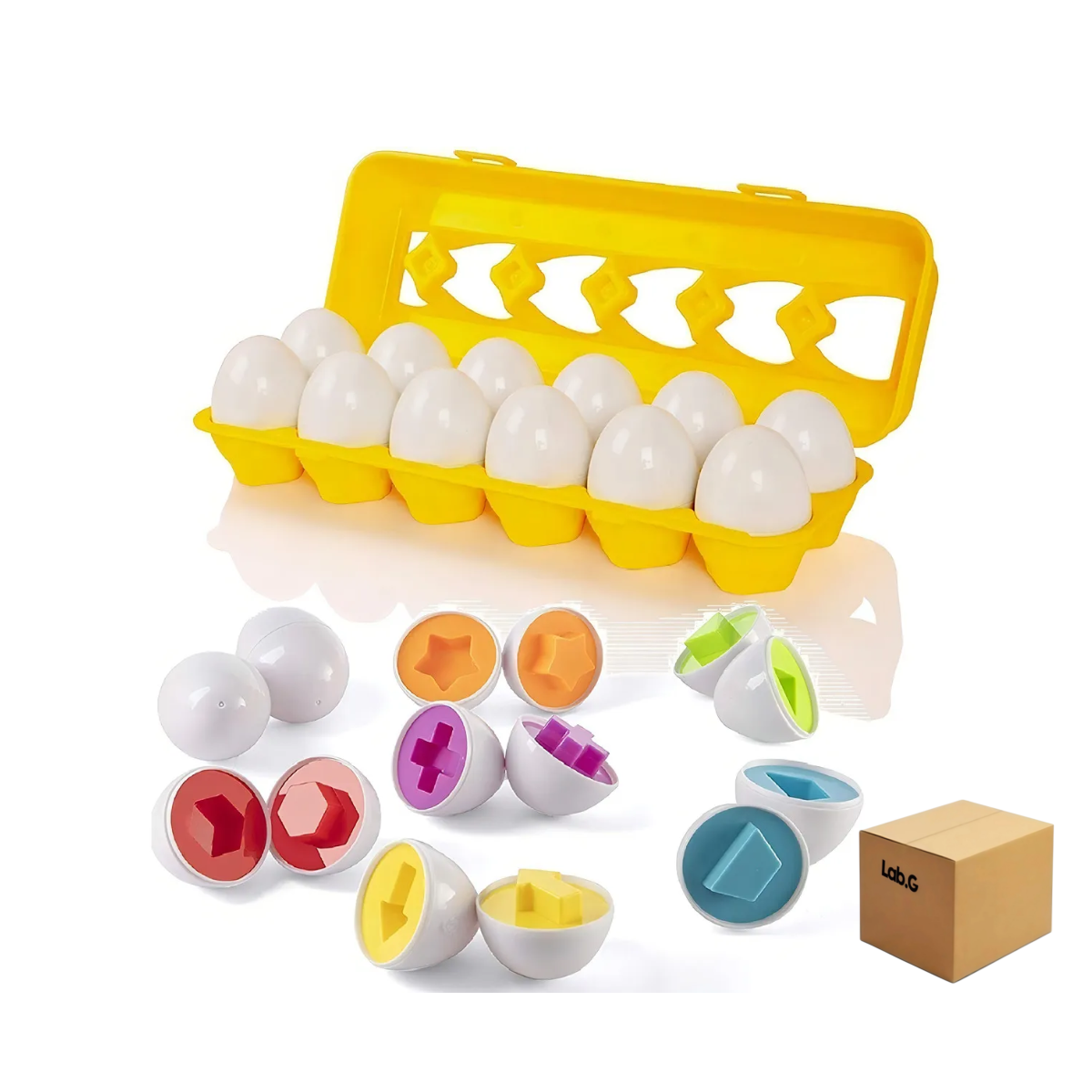 Juego Didáctico Huevos De Juguete Educativos Aprender De Numeros Lab.g Amarillo