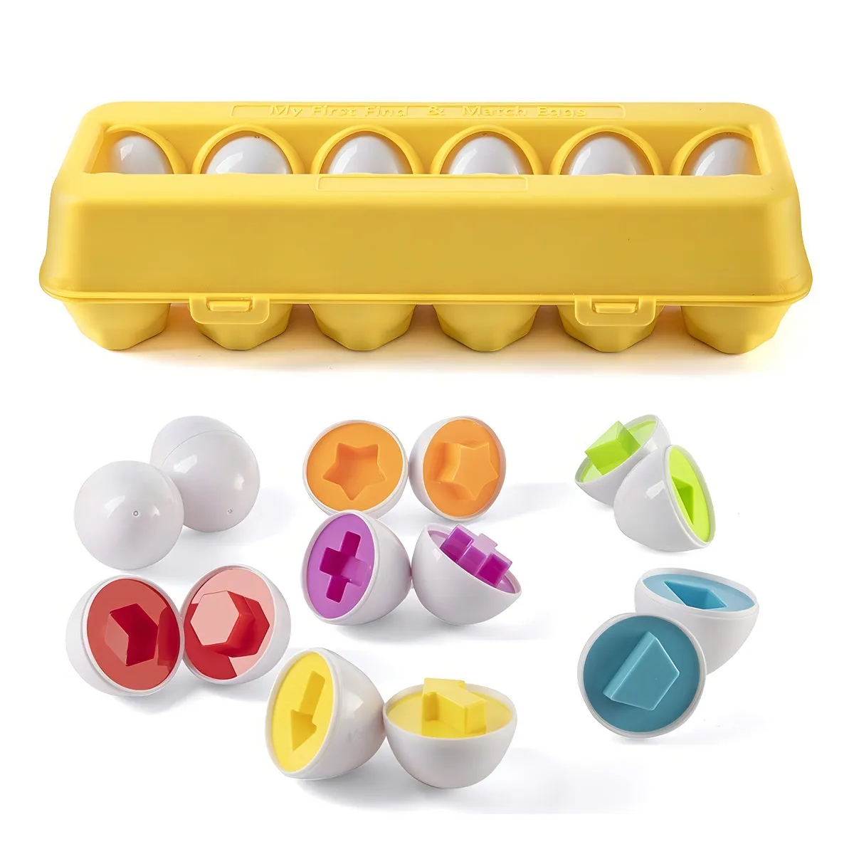 Foto 5 | Juego Didáctico Huevos De Juguete Educativos Aprender De Numeros Lab.g Amarillo