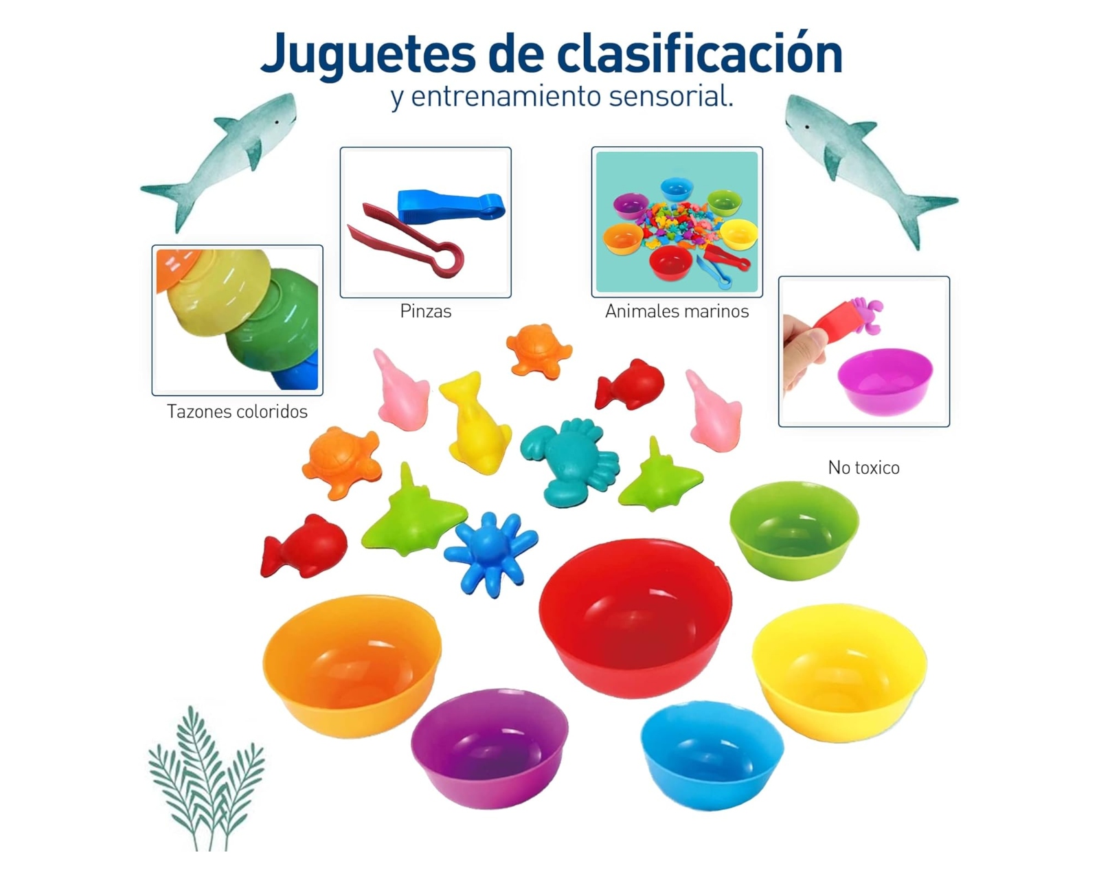 Foto 3 | Set de Juguetes de Clasificación de Colores Bluelander Figuras de Animales Juguetes Educativos para Desarrollo Cognitiv