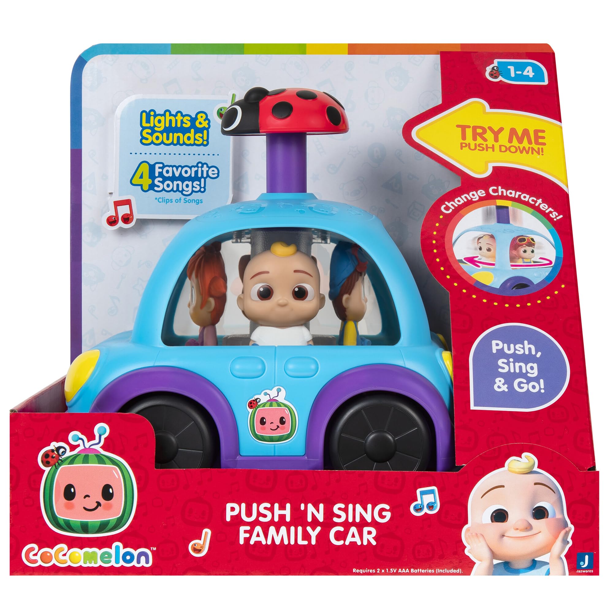 Foto 2 pulgar | Venta Internacional - Juguete Cocomelon Con Luces Y Sonidos Coche Familiar Push 'n Sing