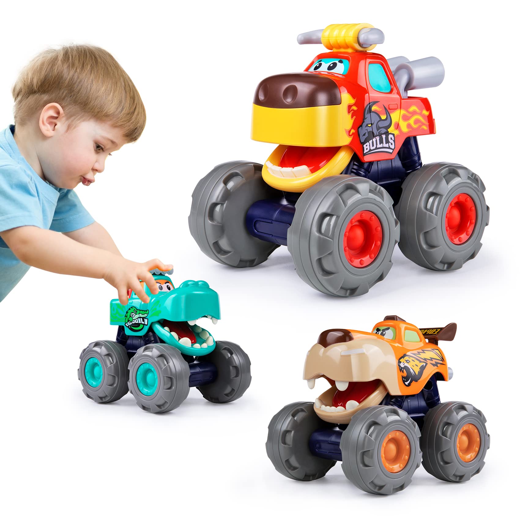 Foto 2 pulgar | Venta Internacional - Toy Cars Witalent Monster Truck Push & Go De 1 A 3 Años, Paquete De 3