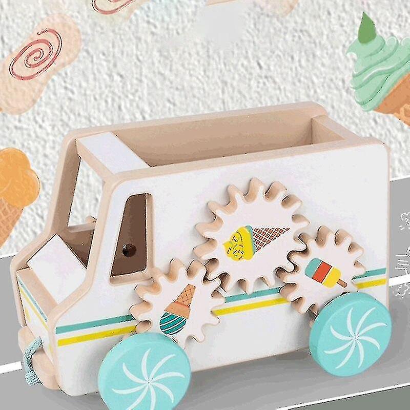 Foto 5 pulgar | Venta Internacional - Carrito de Helados de Madera para Jalar con Cuerda