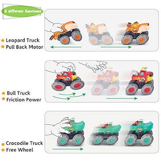 Foto 3 | Venta Internacional - Toy Cars Moontoy Para Niños De 1 A 3 Años Friction, Paquete De 3