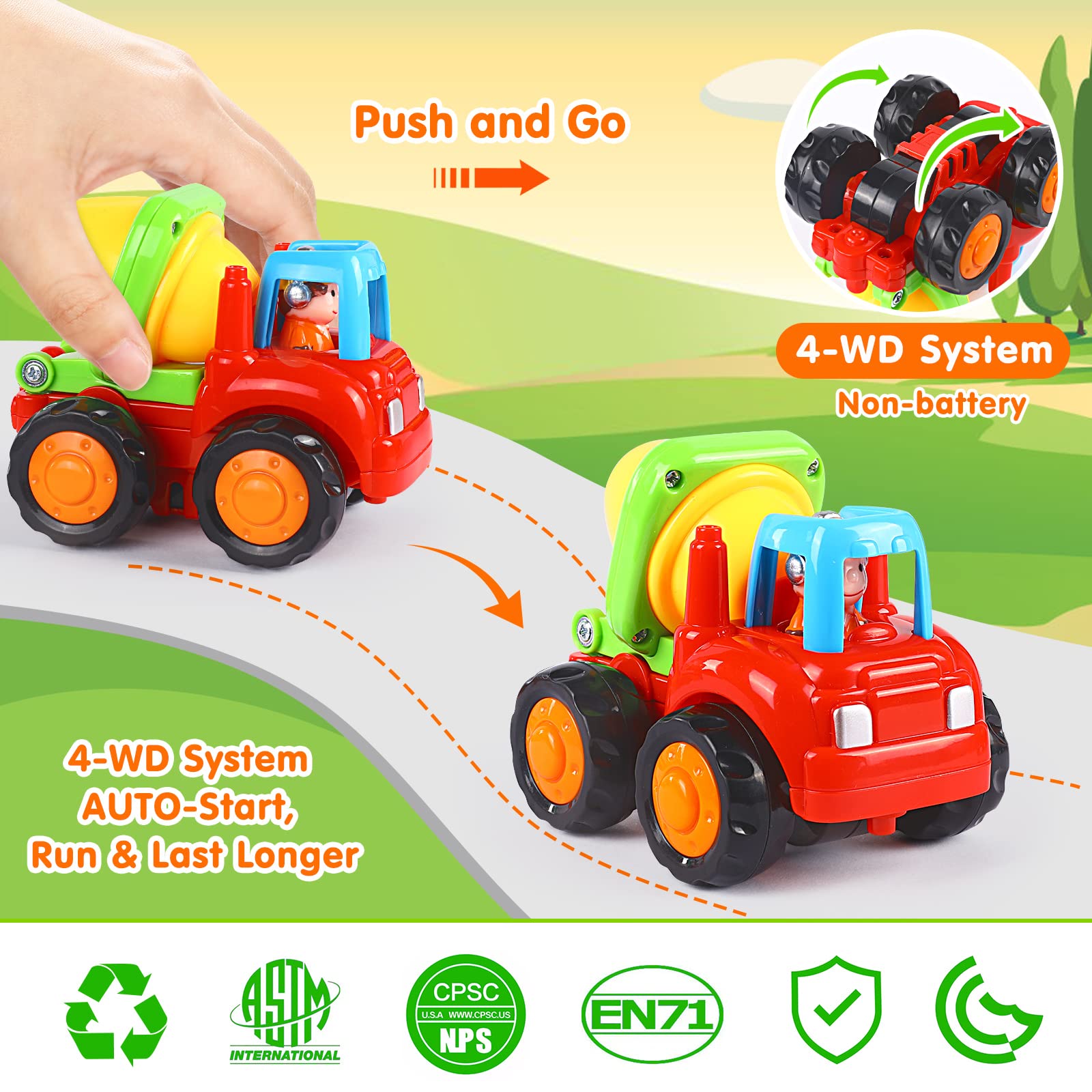 Foto 3 pulgar | Venta Internacional - Juguete De Inercia Orwine De Friction Powered Cars Para Niños Pequeños De 18 M O Más De 4 Peniq