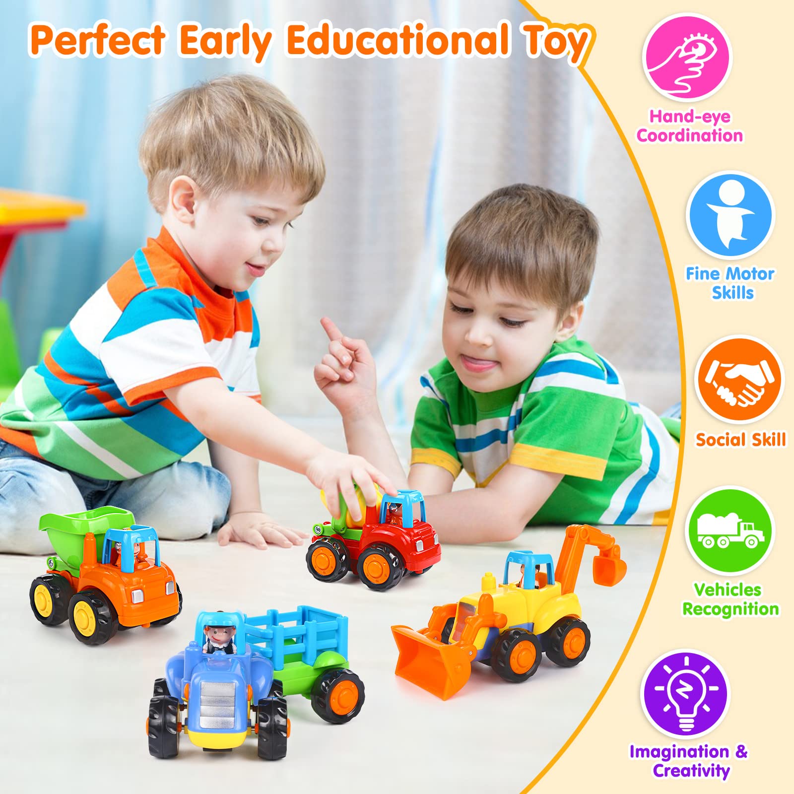 Foto 4 pulgar | Venta Internacional - Juguete De Inercia Orwine De Friction Powered Cars Para Niños Pequeños De 18 M O Más De 4 Peniq