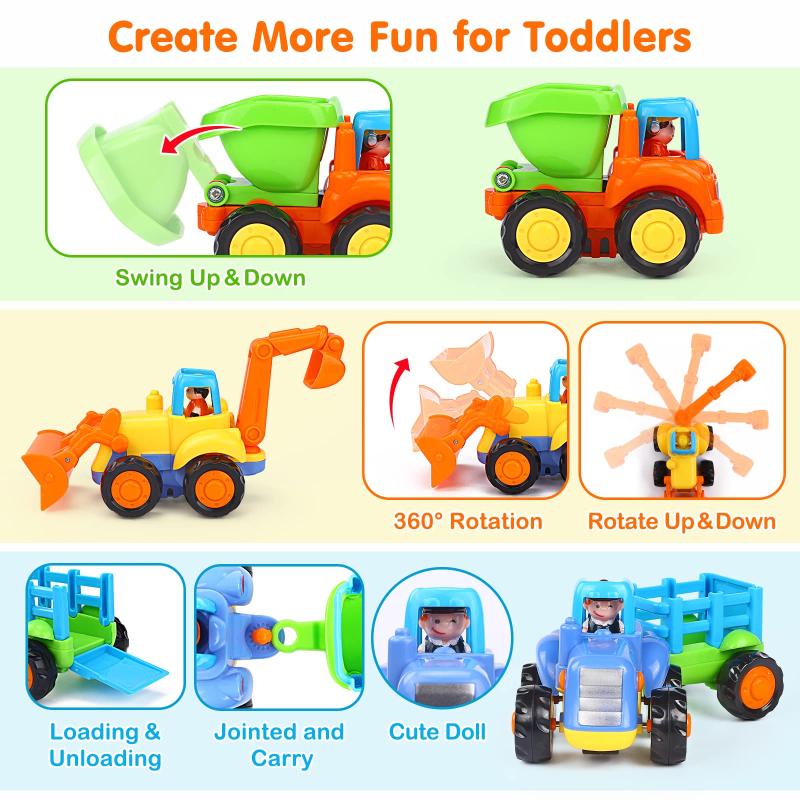 Foto 5 pulgar | Venta Internacional - Juguete De Inercia Orwine De Friction Powered Cars Para Niños Pequeños De 18 M O Más De 4 Peniq