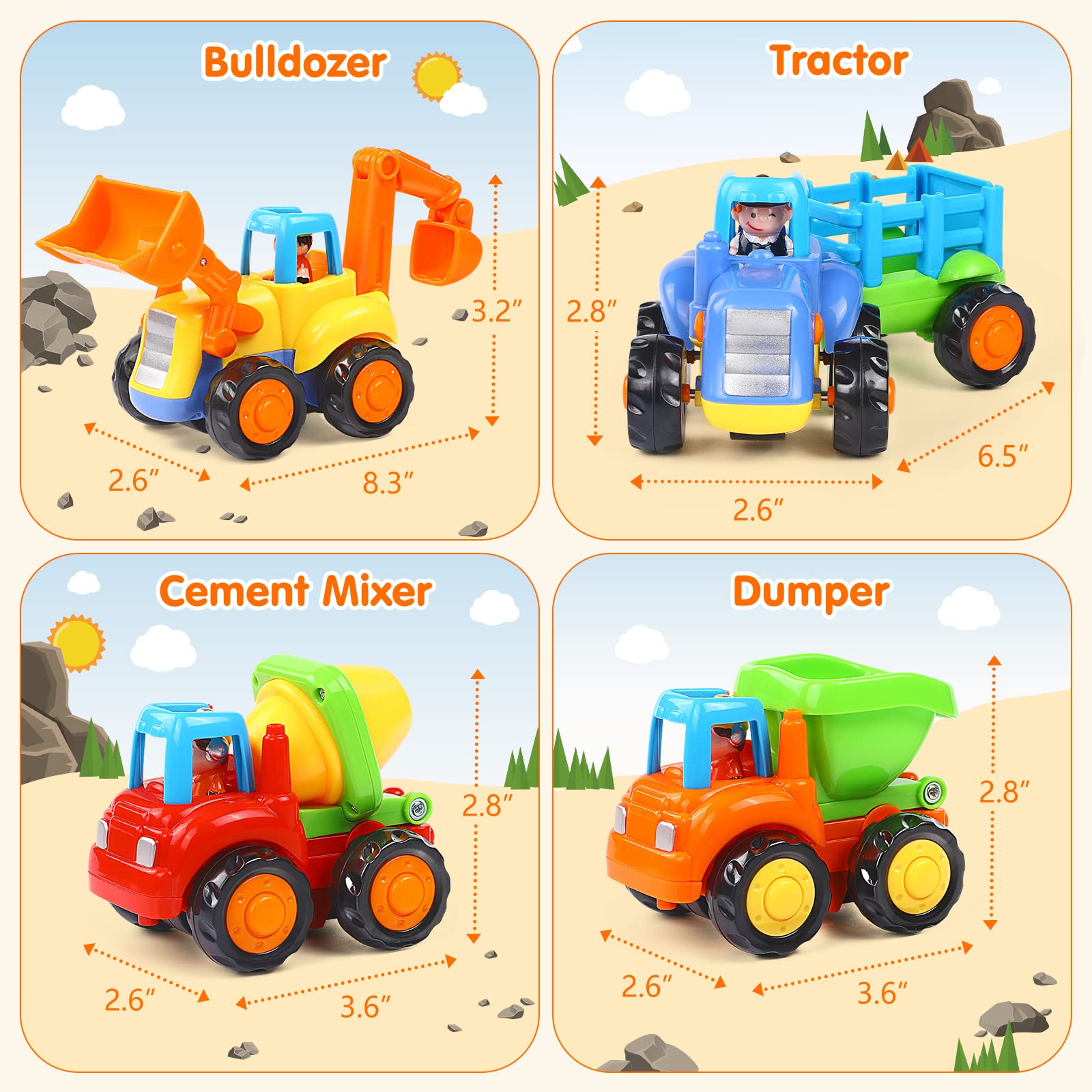 Foto 8 pulgar | Venta Internacional - Juguete De Inercia Orwine De Friction Powered Cars Para Niños Pequeños De 18 M O Más De 4 Peniq