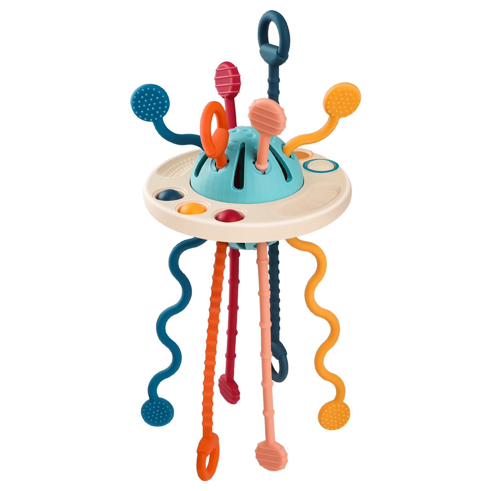 Juguetes Montessori de Silicona para Bebés con Cordón de Tracción Tohibee