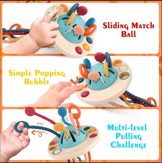 Foto 4 | Juguetes Montessori de Silicona para Bebés con Cordón de Tracción Tohibee