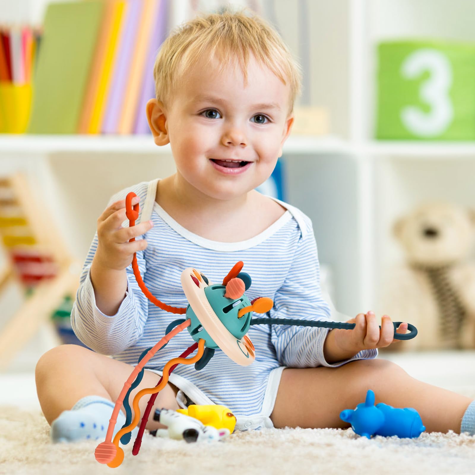 Foto 6 | Juguetes Montessori de Silicona para Bebés con Cordón de Tracción Tohibee