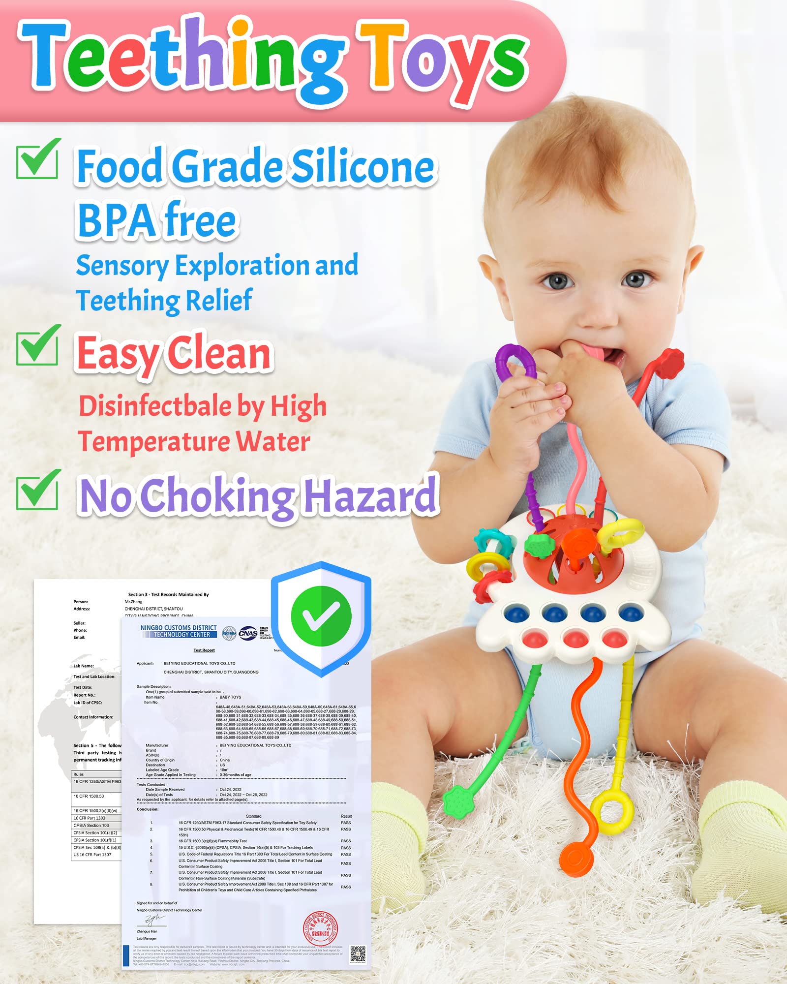 Foto 5 pulgar | Venta Internacional - Juguete Montessori Yetonamar Para Bebés Con Cuerda Sensorial Para La Dentición, 6