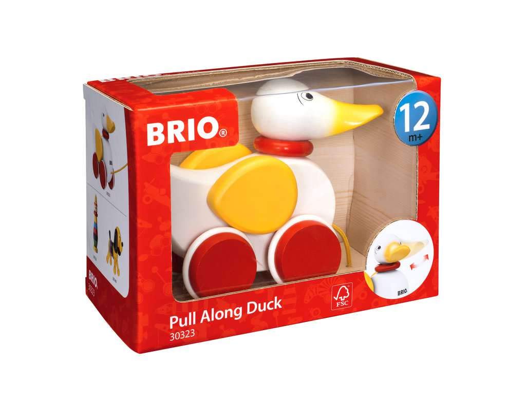 Tira De Madera De Pato Para Bebés Y Niños Pequeños De Toy Brio Con Solapas En Forma De W - Venta Internacional.