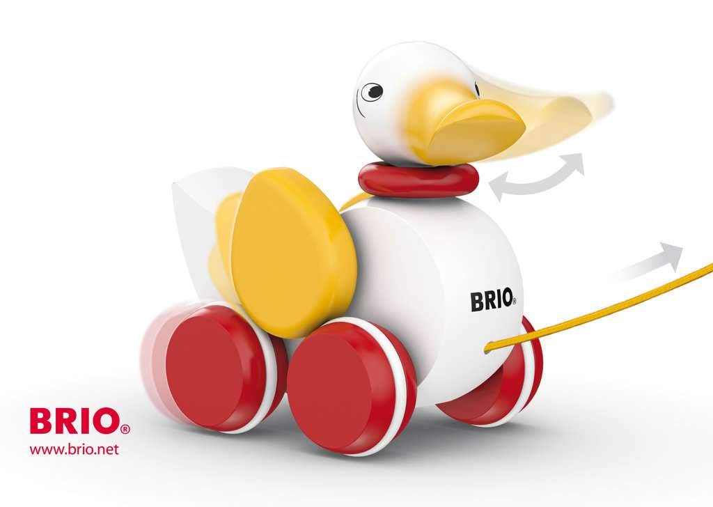 Foto 6 pulgar | Tira De Madera De Pato Para Bebés Y Niños Pequeños De Toy Brio Con Solapas En Forma De W - Venta Internacional.