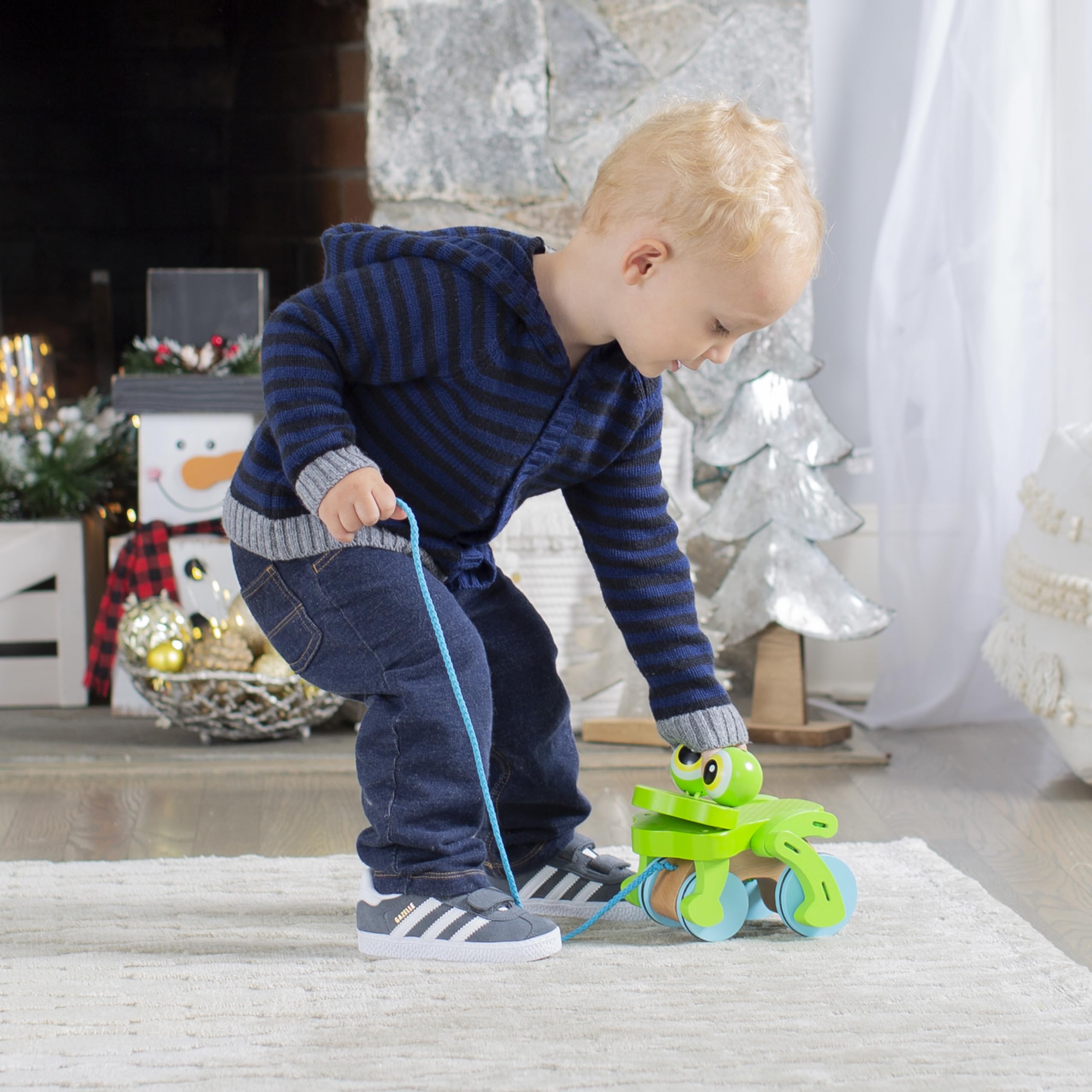 Foto 2 | Juguete De Tracción Melissa & Doug Frolicking Frolicking Frog Wooden Duck 1+ - Venta Internacional.