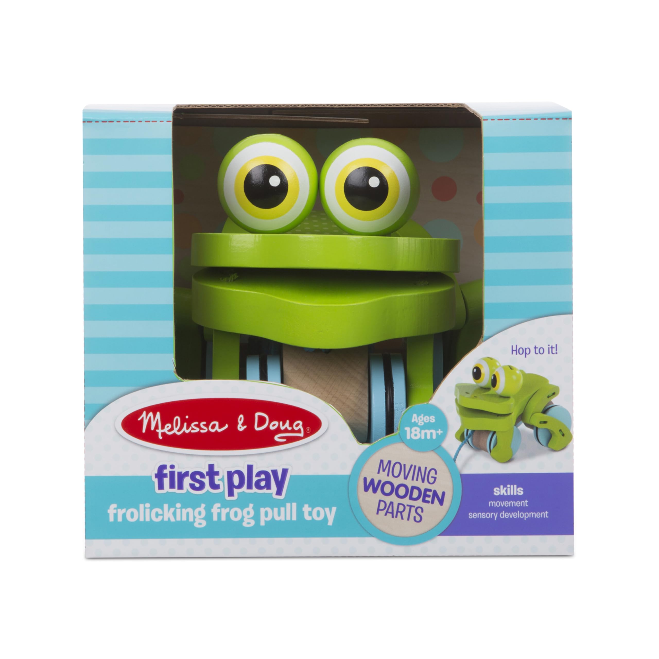 Foto 7 pulgar | Juguete De Tracción Melissa & Doug Frolicking Frolicking Frog Wooden Duck 1+ - Venta Internacional.