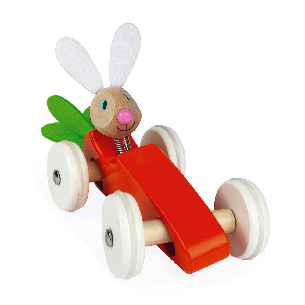 Foto 2 pulgar | Push Car Janod, Coche De Madera Con Forma De Conejo Y Zanahoria, 12 Meses O Más - Venta Internacional.