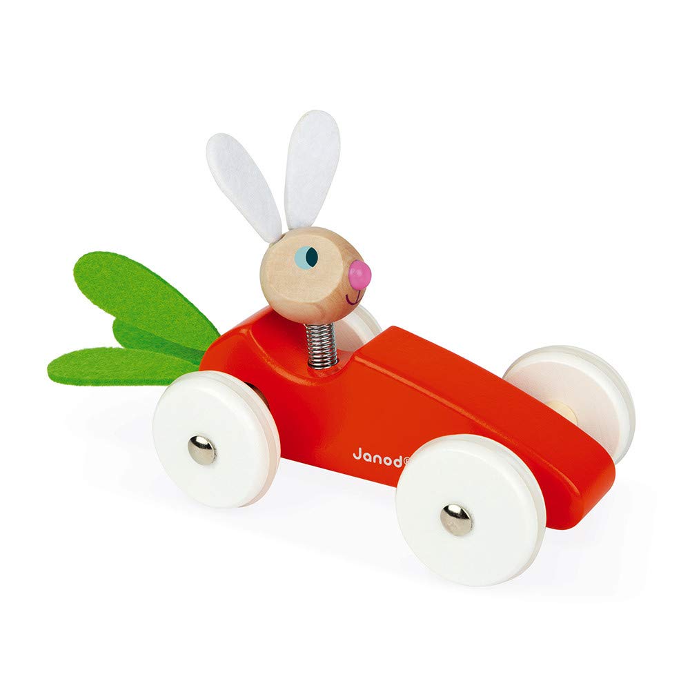 Foto 3 pulgar | Push Car Janod, Coche De Madera Con Forma De Conejo Y Zanahoria, 12 Meses O Más - Venta Internacional.