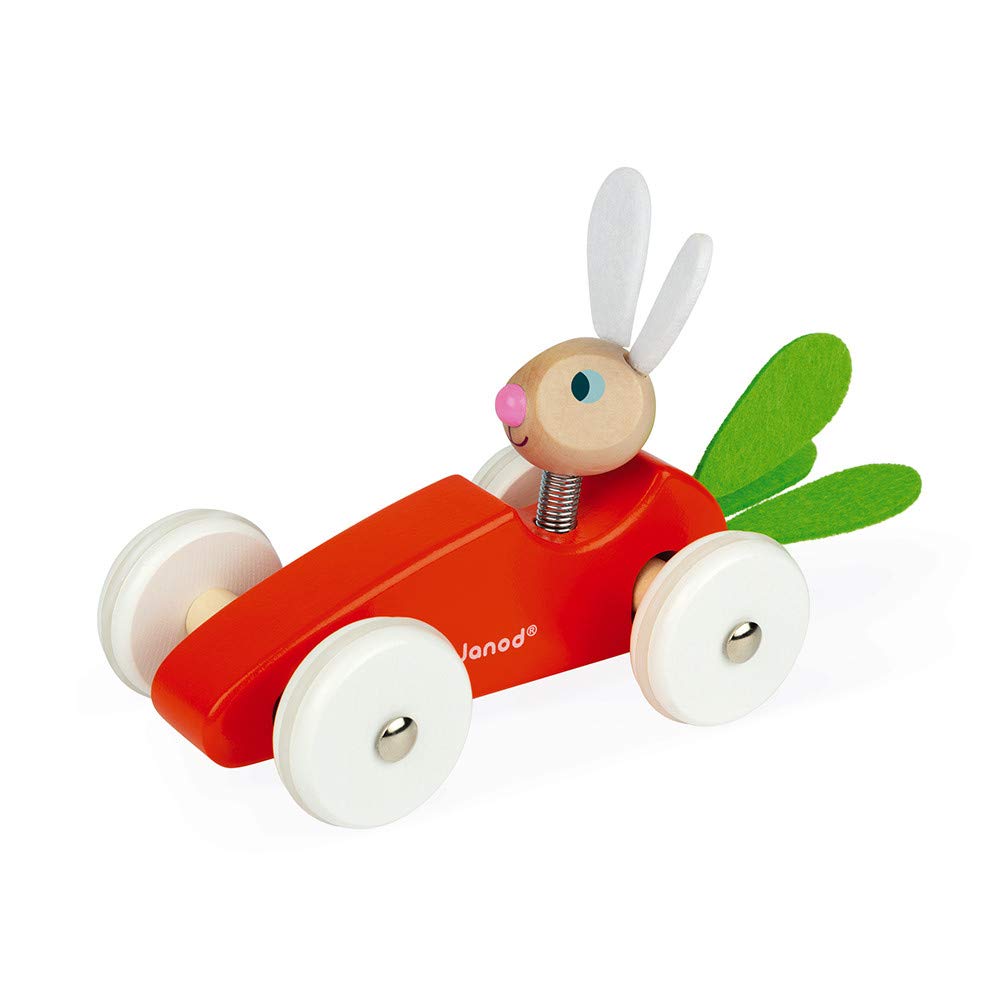 Foto 4 pulgar | Push Car Janod, Coche De Madera Con Forma De Conejo Y Zanahoria, 12 Meses O Más - Venta Internacional.