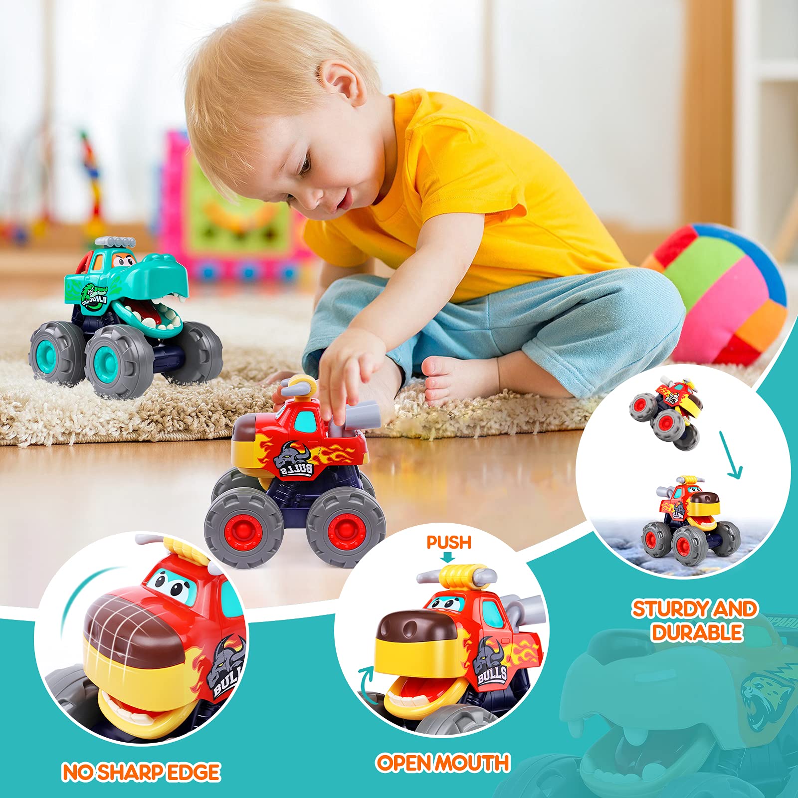 Foto 5 | Toy Cars Witalent Monster Truck Push & Go De 1 A 3 Años, Paquete De 3 - Venta Internacional.