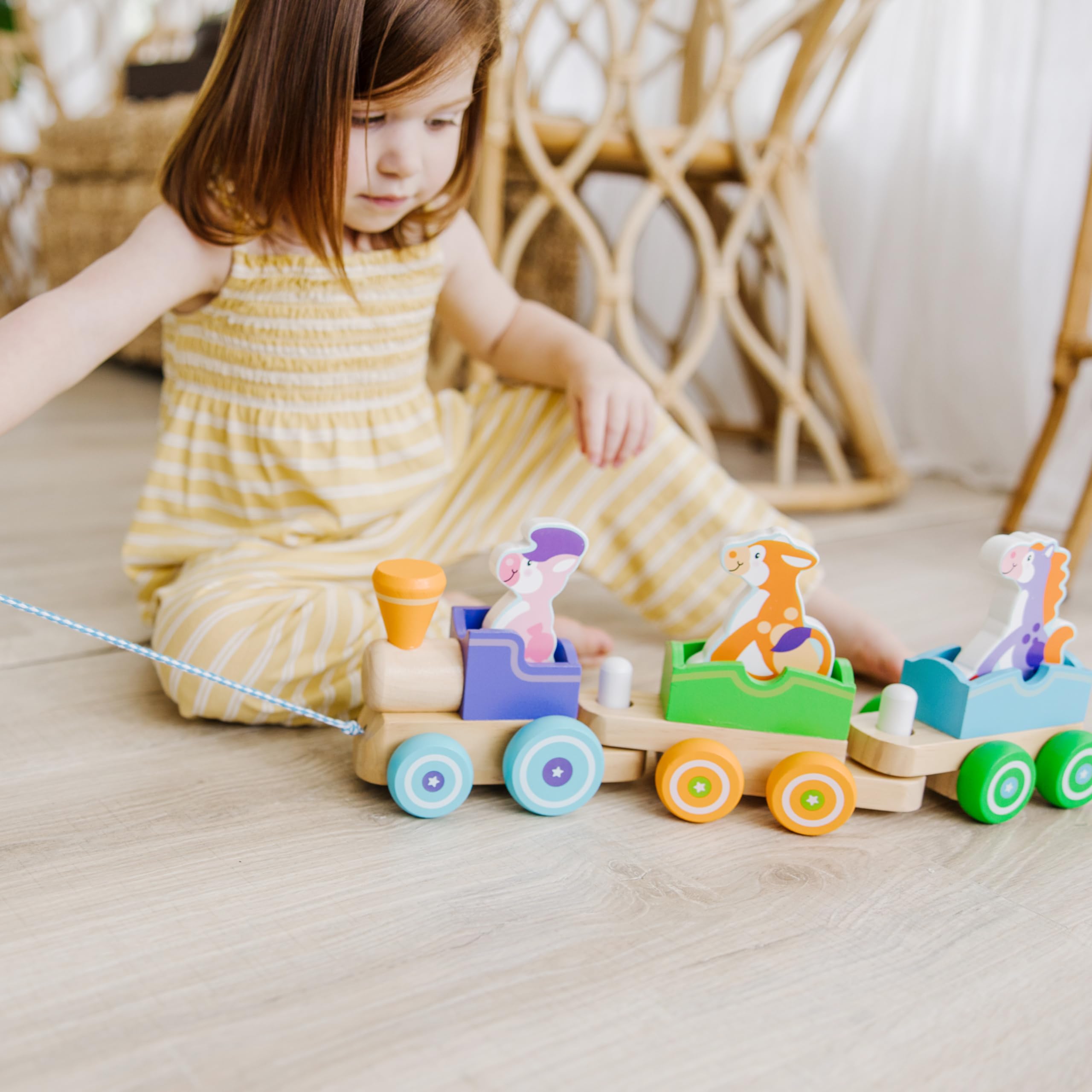 Foto 3 pulgar | Primera Jugada De Pull Train Melissa & Doug Wooden Rocking Farm Ani - Venta Internacional.