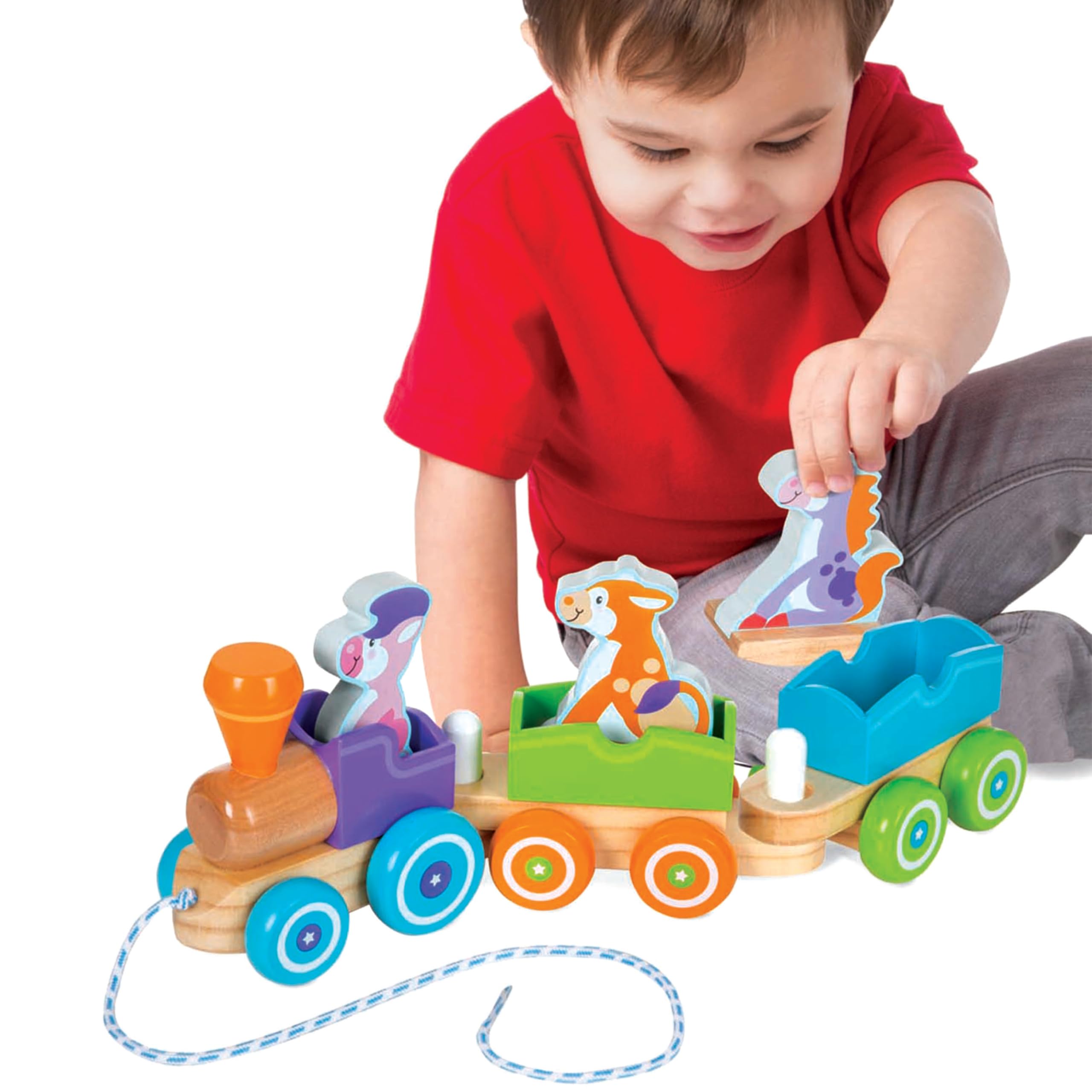 Foto 4 pulgar | Primera Jugada De Pull Train Melissa & Doug Wooden Rocking Farm Ani - Venta Internacional.
