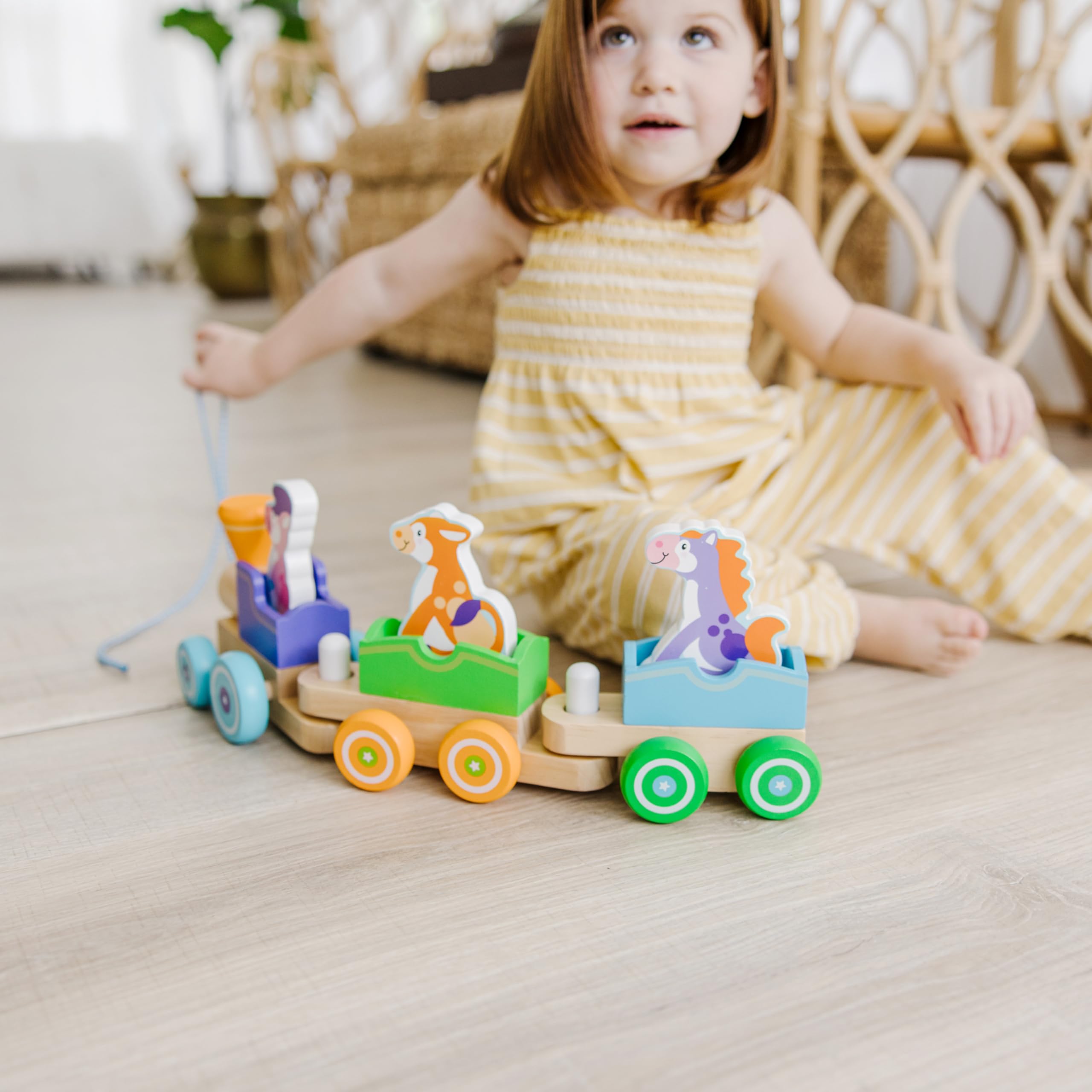 Foto 6 pulgar | Primera Jugada De Pull Train Melissa & Doug Wooden Rocking Farm Ani - Venta Internacional.