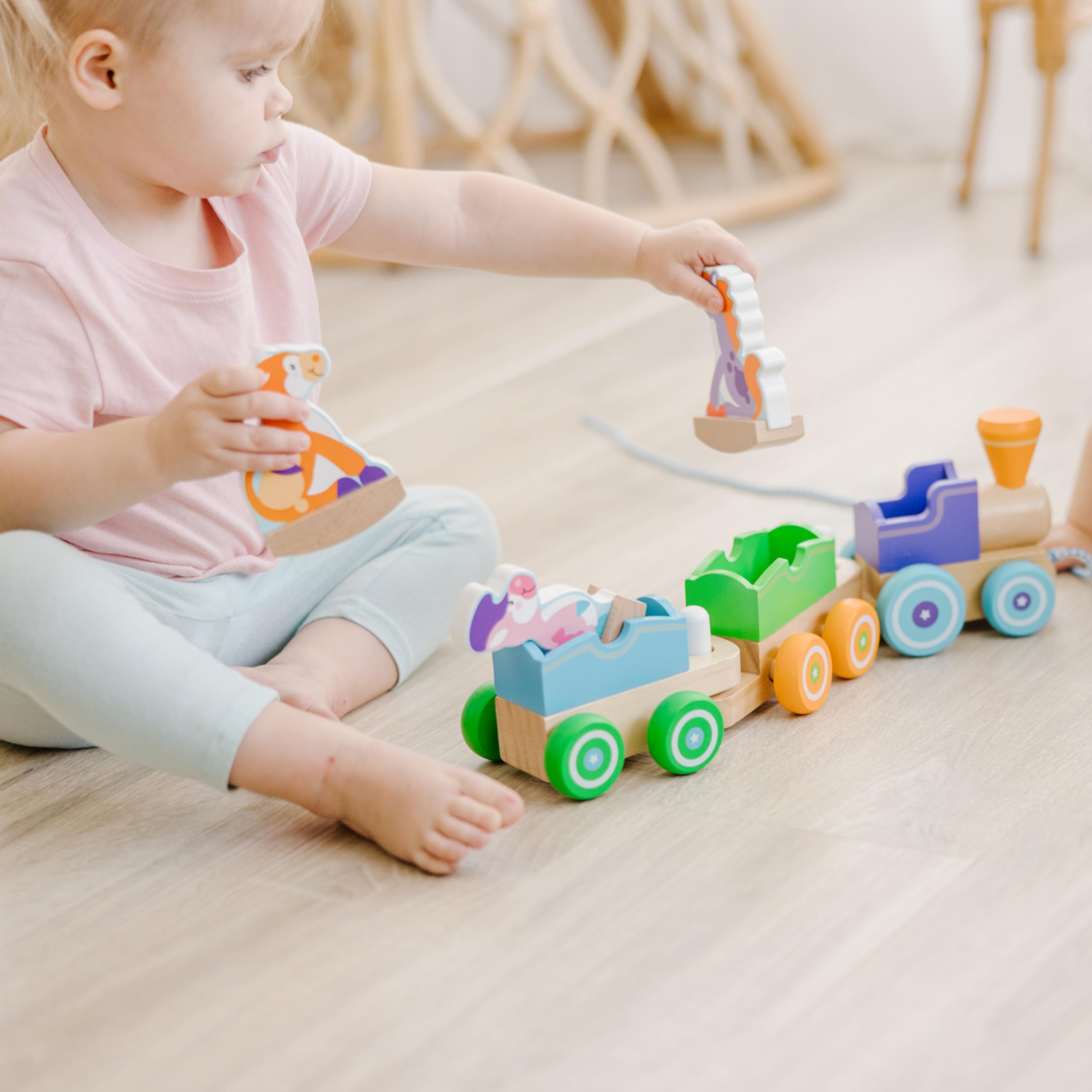 Foto 8 pulgar | Primera Jugada De Pull Train Melissa & Doug Wooden Rocking Farm Ani - Venta Internacional.
