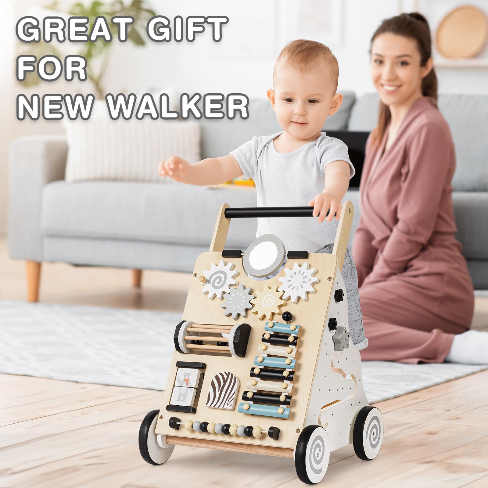 Foto 8 pulgar | Baby Walker V-opitos De Madera Ajustable En Altura Con Activity Ce - Venta Internacional.