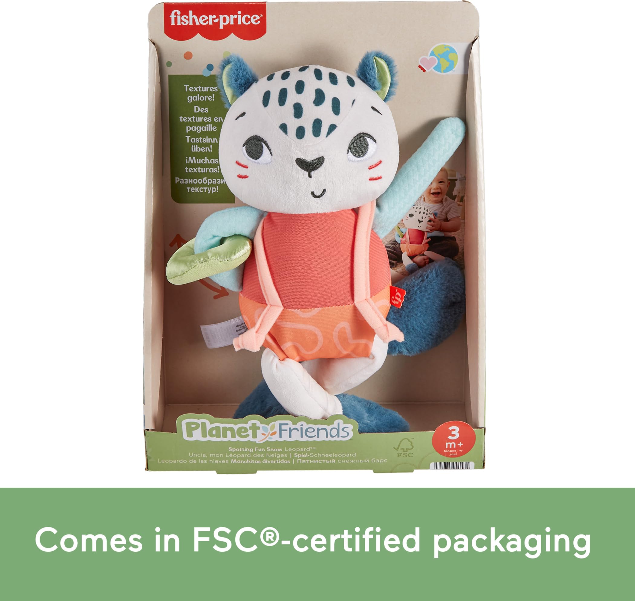 Foto 7 pulgar | Juguete Sensorial Fisher-price Planet Friends Snow Leopard 3+ Mont - Venta Internacional.