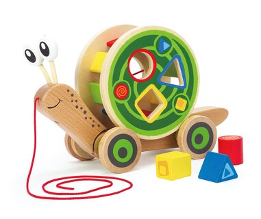 Foto 1 | Caracol Pull Toy Con Forma De Caracol, De Madera, Con Forma De Caracol - Venta Internacional.