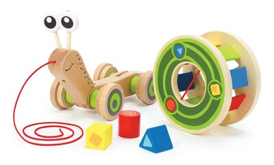 Foto 4 | Caracol Pull Toy Con Forma De Caracol, De Madera, Con Forma De Caracol - Venta Internacional.