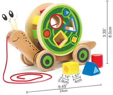 Foto 5 | Caracol Pull Toy Con Forma De Caracol, De Madera, Con Forma De Caracol - Venta Internacional.
