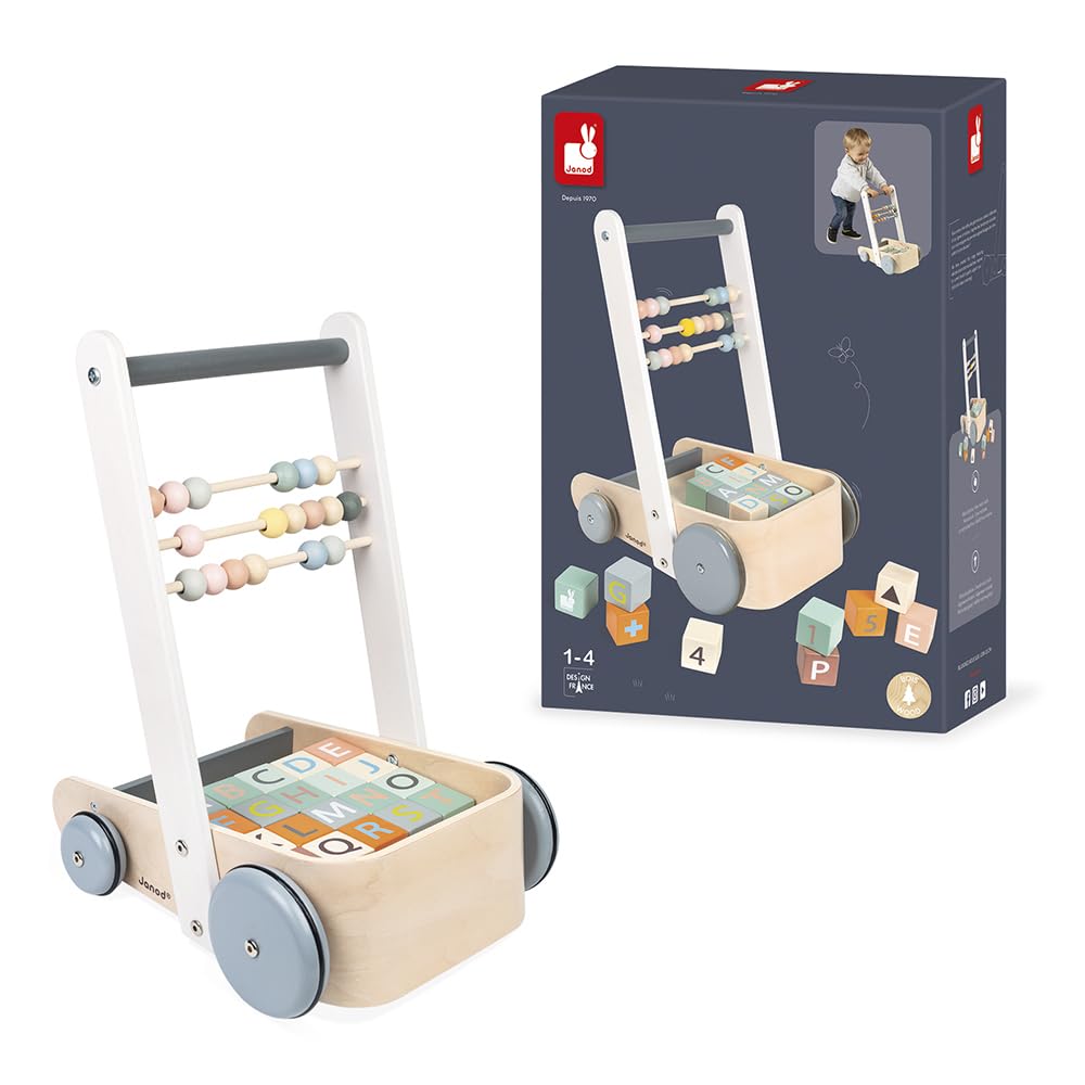 Foto 2 pulgar | Carrito Push Toy Janod Sweet Cocoon Abc Block Con 20 Bloques Abc - Venta Internacional.