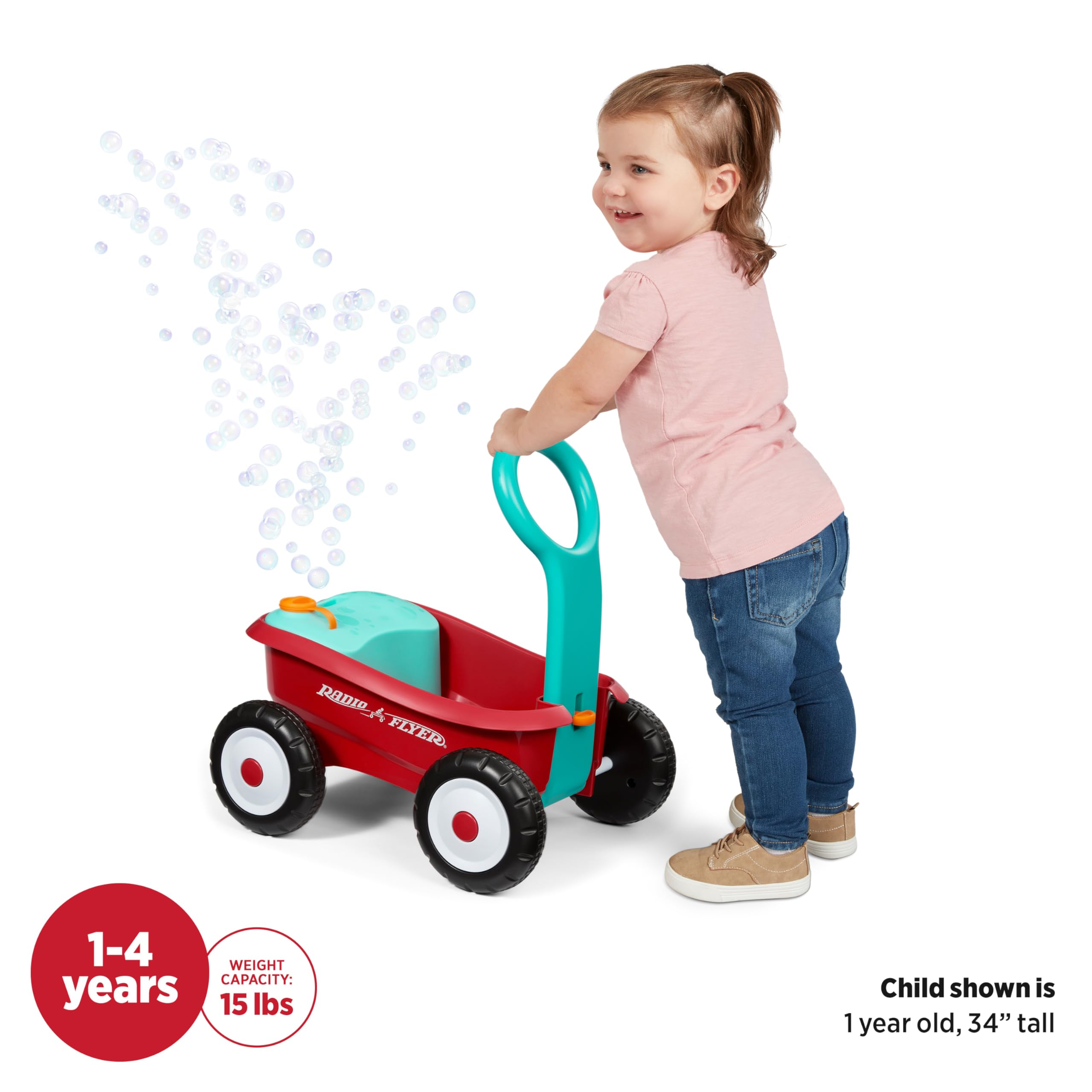 Foto 4 | Walker Wagon Radio Flyer Bubble Buddy Con Máquina De Burbujas - Venta Internacional.