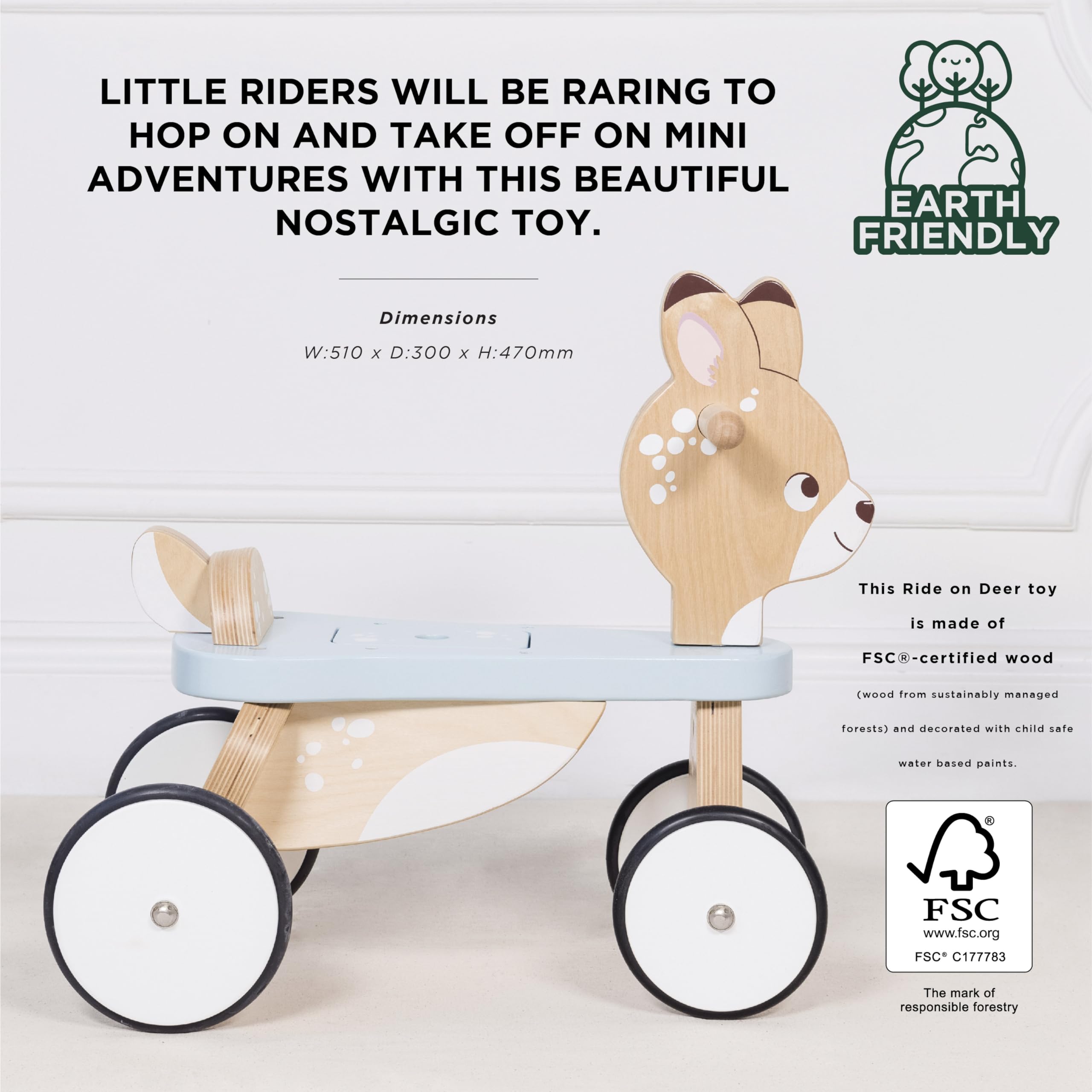 Foto 4 | Ciervo De Madera Ride On Toy Le Toy Van Petilou Para Más De 1 Año - Venta Internacional.