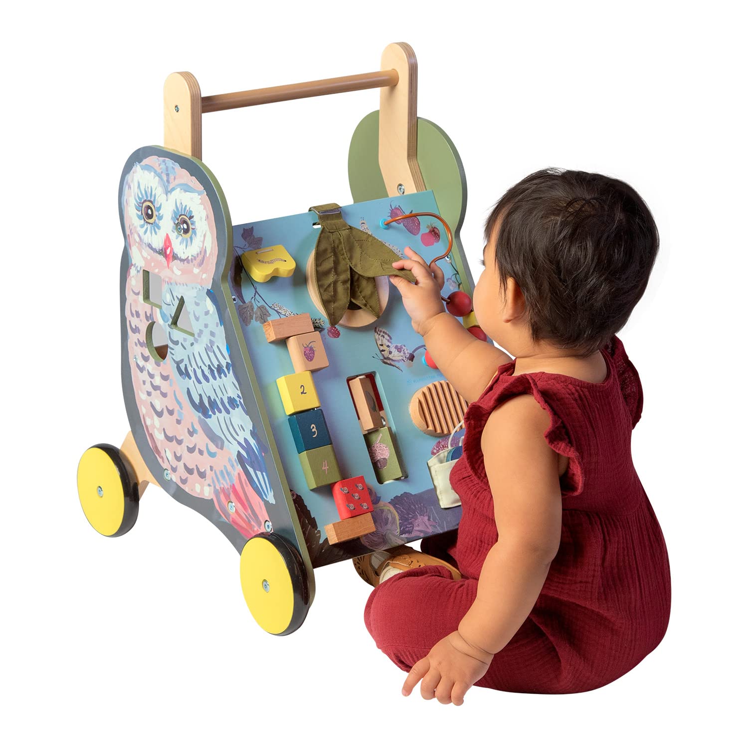 Foto 7 pulgar | Push Cart Manhattan Toy Wildwoods Owl Con Clasificador De Formas 1+ - Venta Internacional.