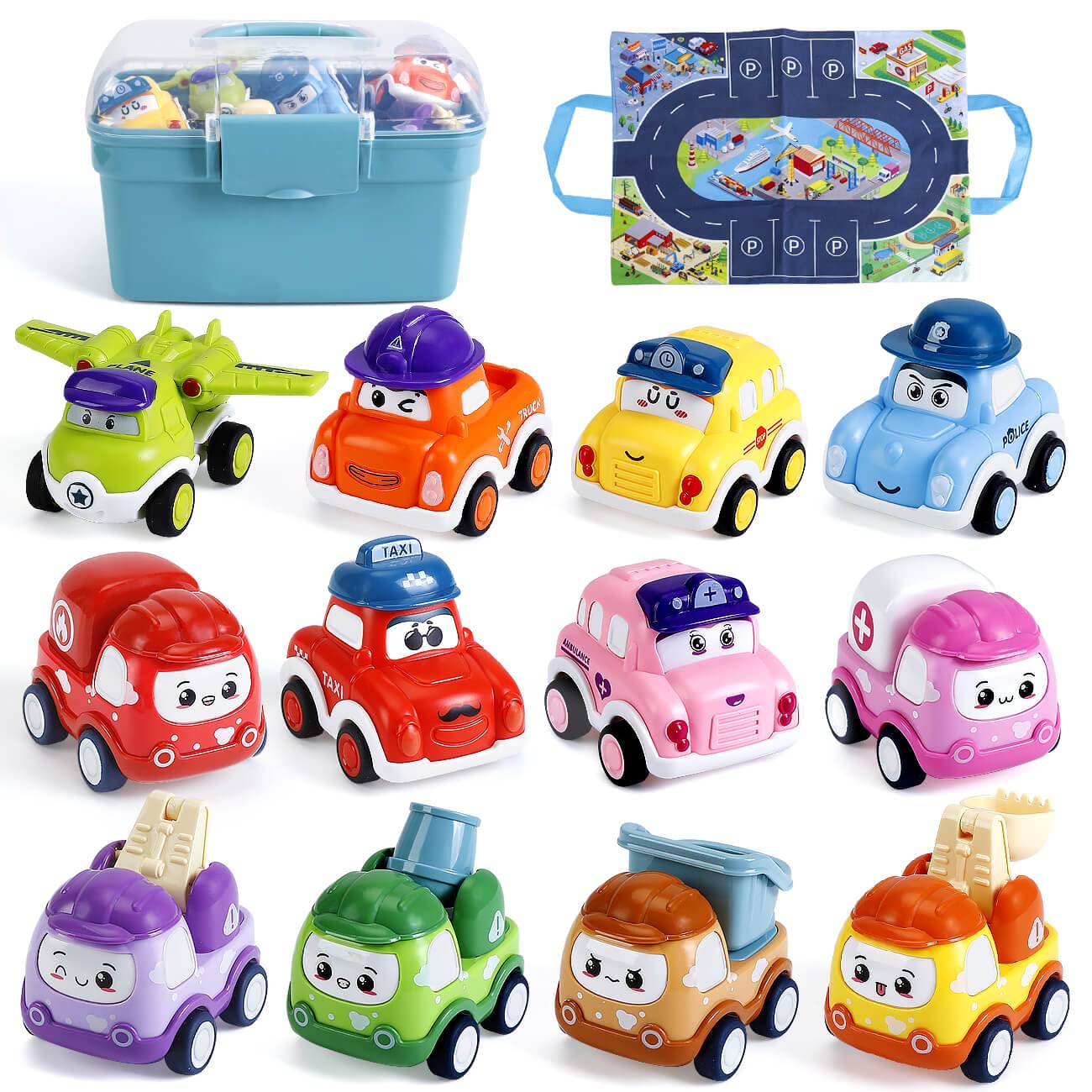 Car Toys Kiddiworld Mini Para Niños De 1 A 2 Años Con Tapete De Juego Y Almacenamiento - Venta Internacional.