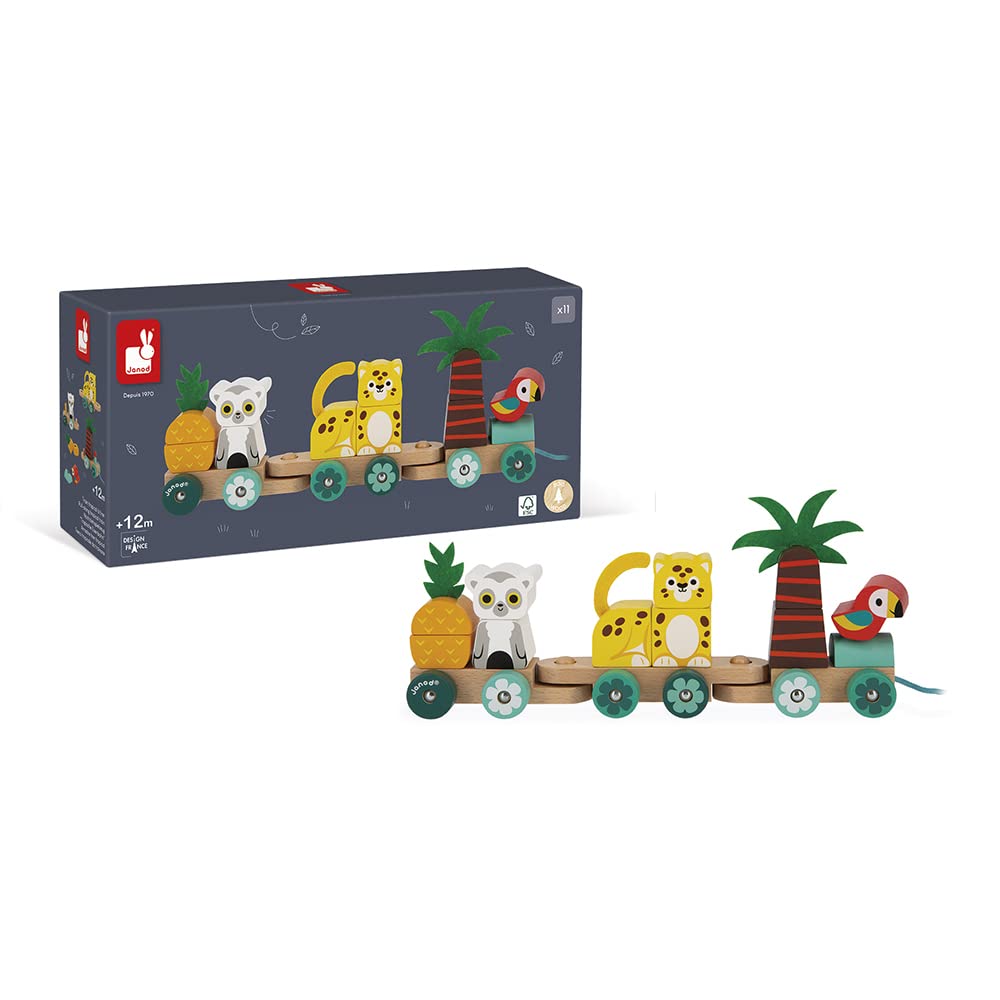 Foto 3 pulgar | Tren Para Llevar Janod Tropik Tropik Tropical, 11 Piezas, 3 Coches, 1 Año O Más - Venta Internacional.