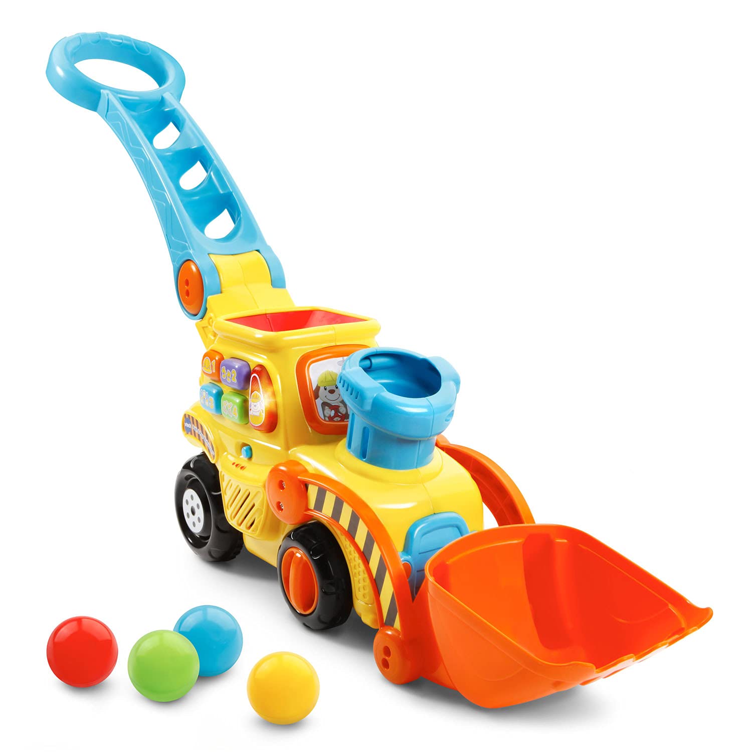 Toy Vtech Pop-a-balls Push & Pop Bulldozer Con Música, Color Amarillo - Venta Internacional.