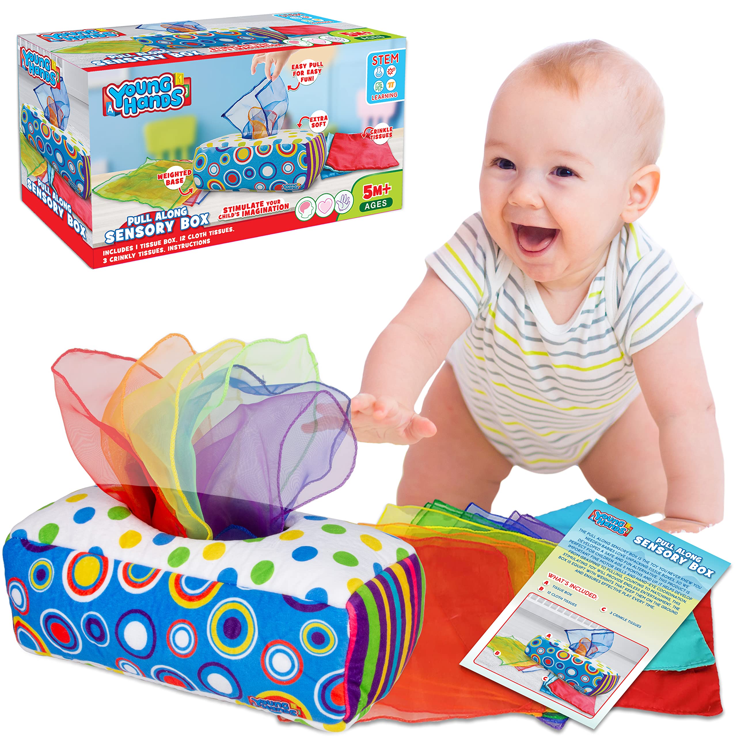 Foto 1 | Caja De Pañuelos Para Bebés Sensory Tull Along Montessori Toy Creative Kids - Venta Internacional.