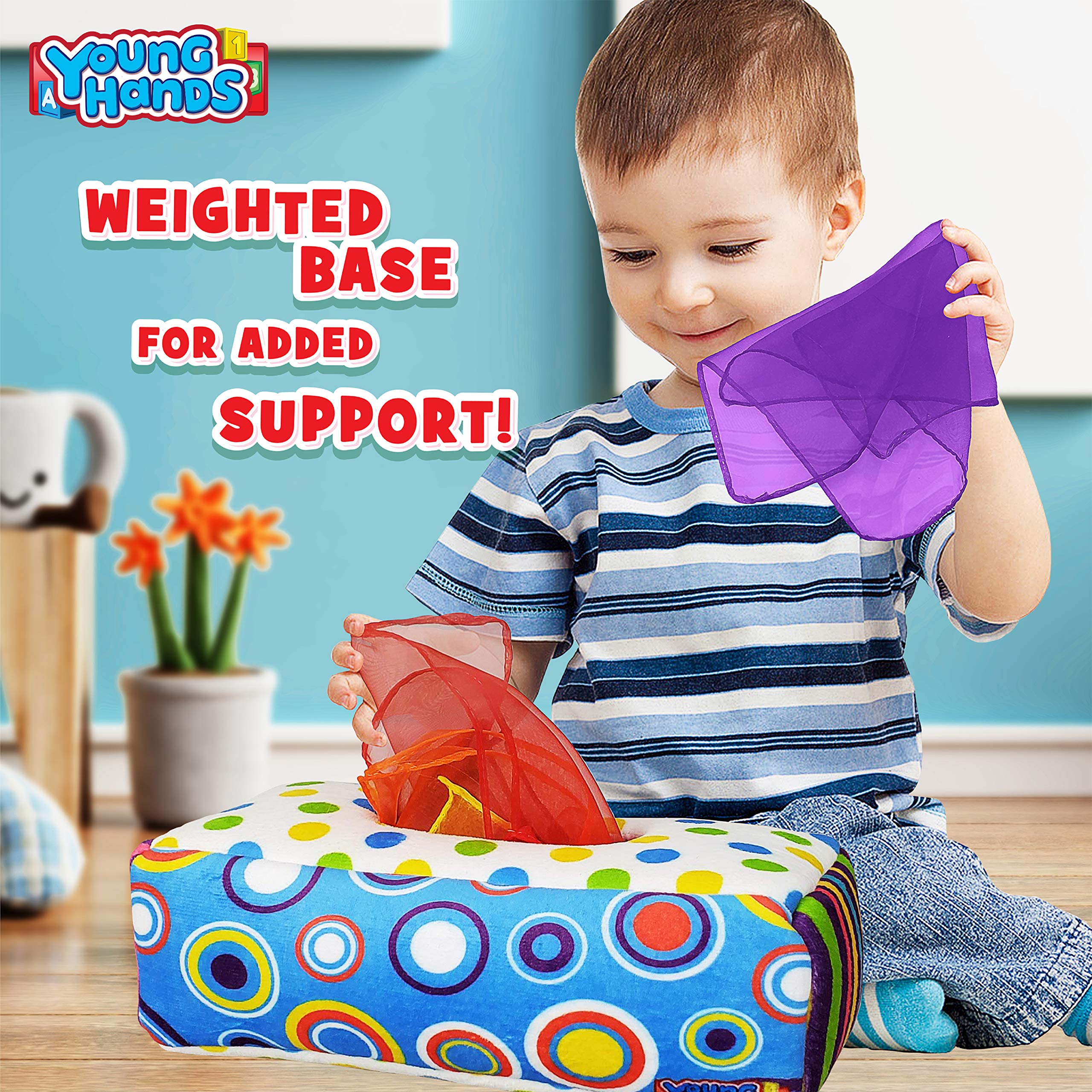 Foto 4 pulgar | Caja De Pañuelos Para Bebés Sensory Tull Along Montessori Toy Creative Kids - Venta Internacional.
