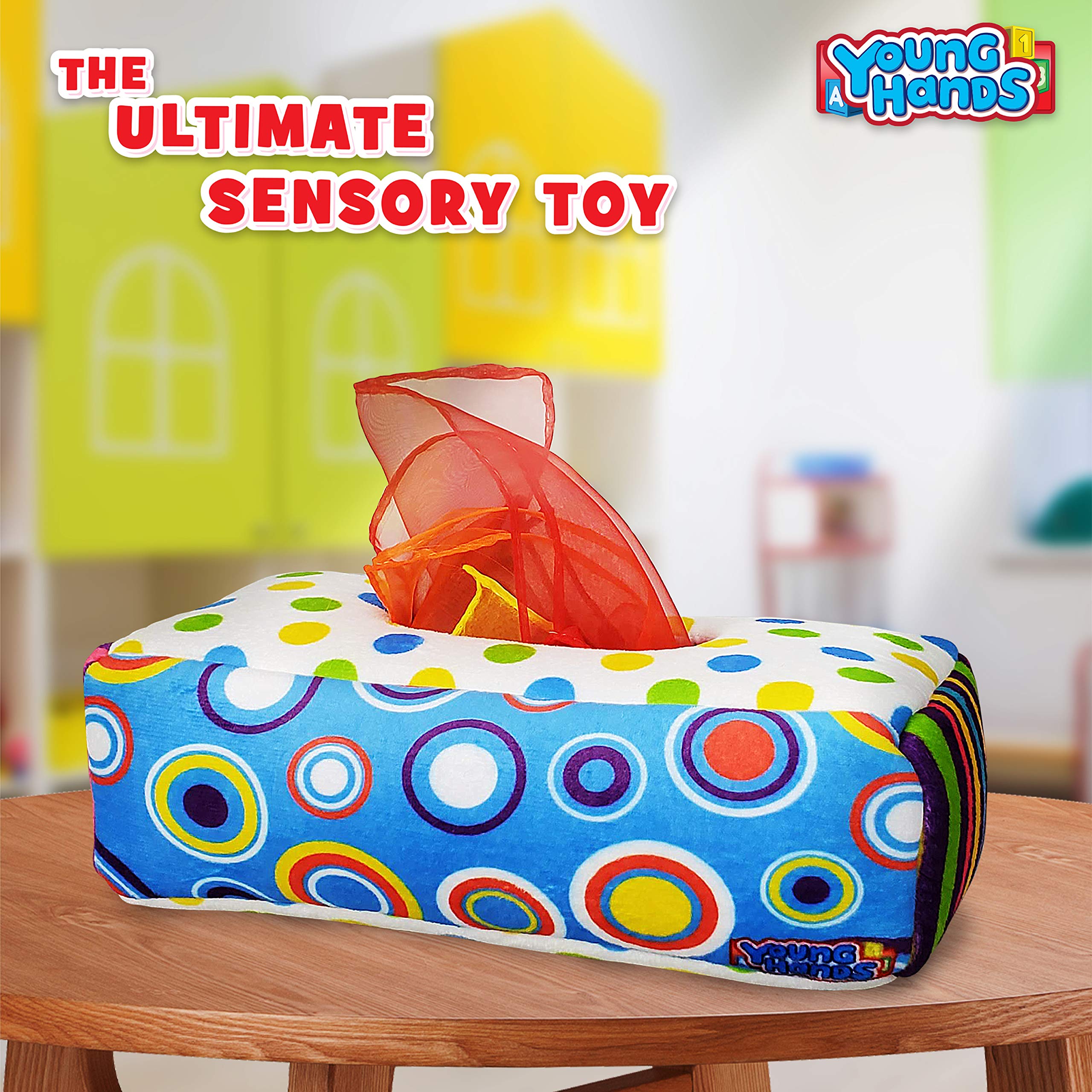 Foto 7 pulgar | Caja De Pañuelos Para Bebés Sensory Tull Along Montessori Toy Creative Kids - Venta Internacional.