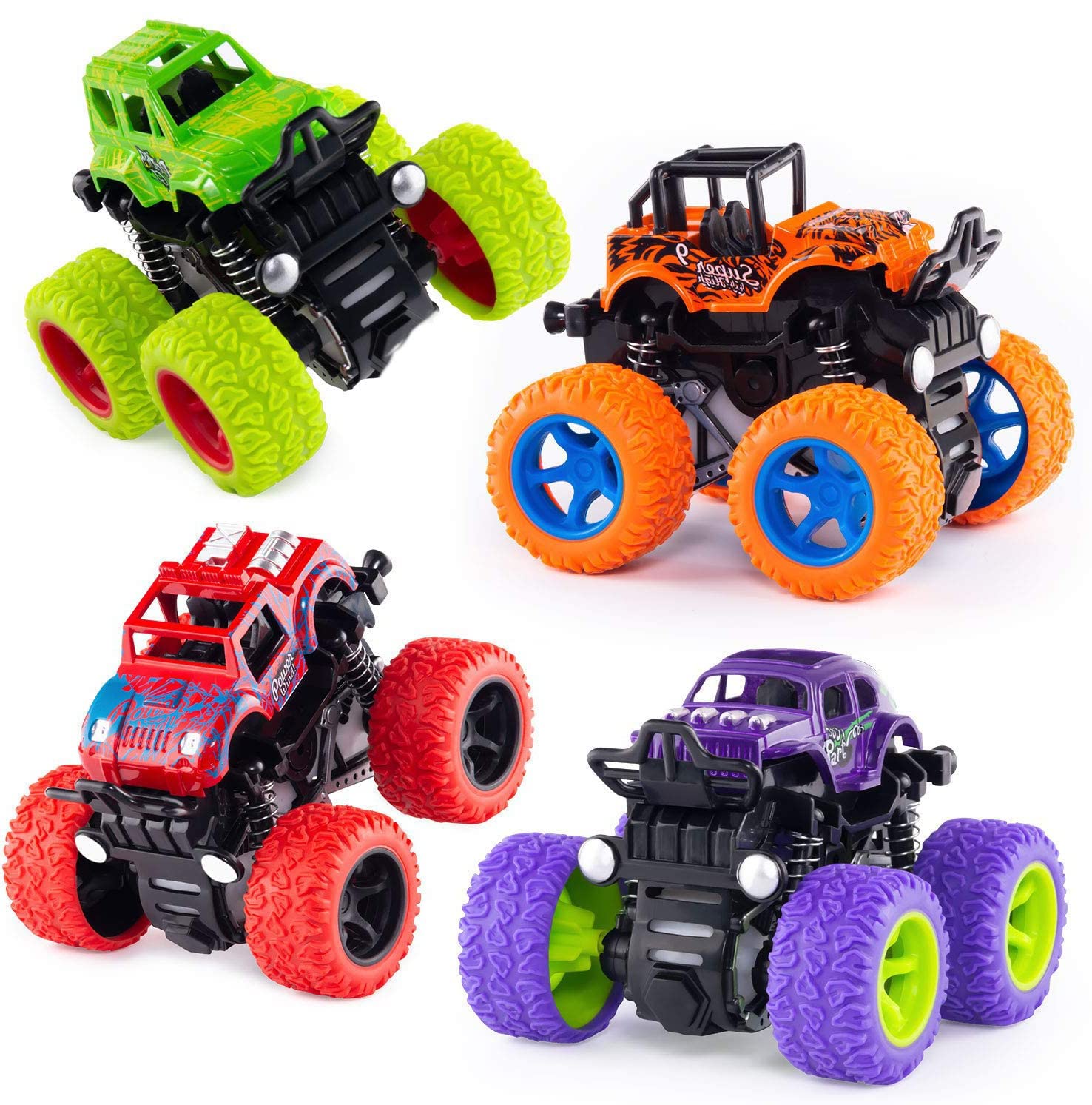 Foto 2 pulgar | Coche De Inercia Toy Monster Trucks Para Niños Pequeños Con 4 Coches - Venta Internacional.