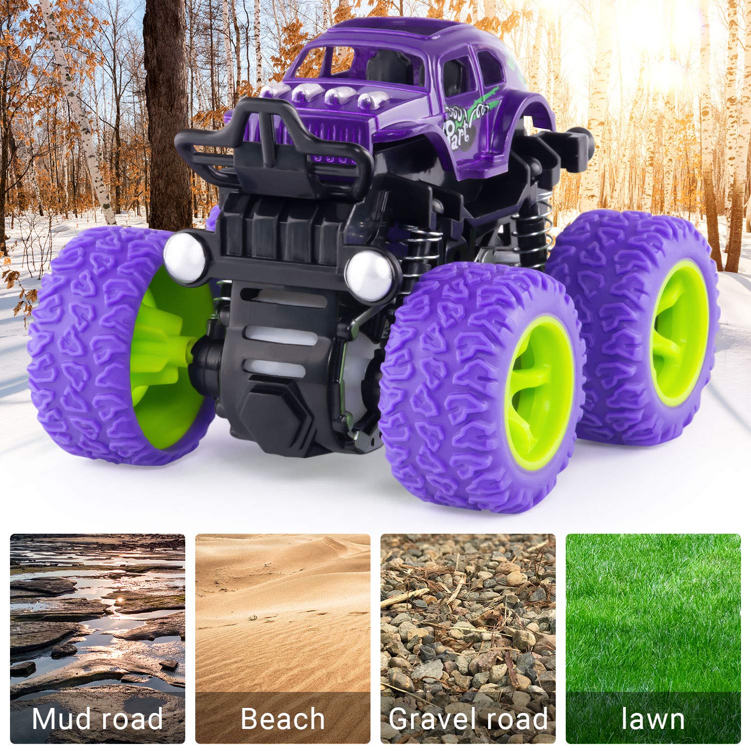 Foto 6 pulgar | Coche De Inercia Toy Monster Trucks Para Niños Pequeños Con 4 Coches - Venta Internacional.