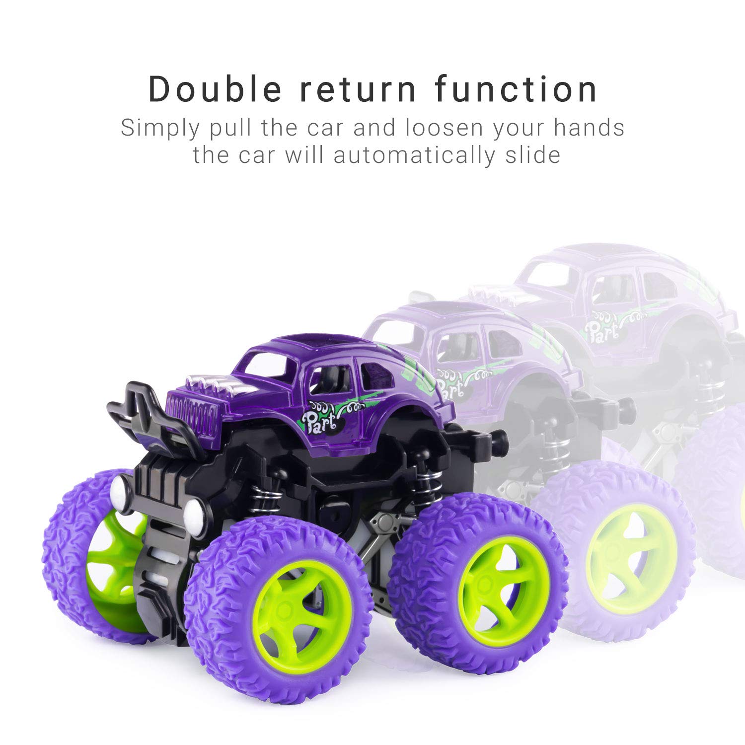 Foto 7 pulgar | Coche De Inercia Toy Monster Trucks Para Niños Pequeños Con 4 Coches - Venta Internacional.