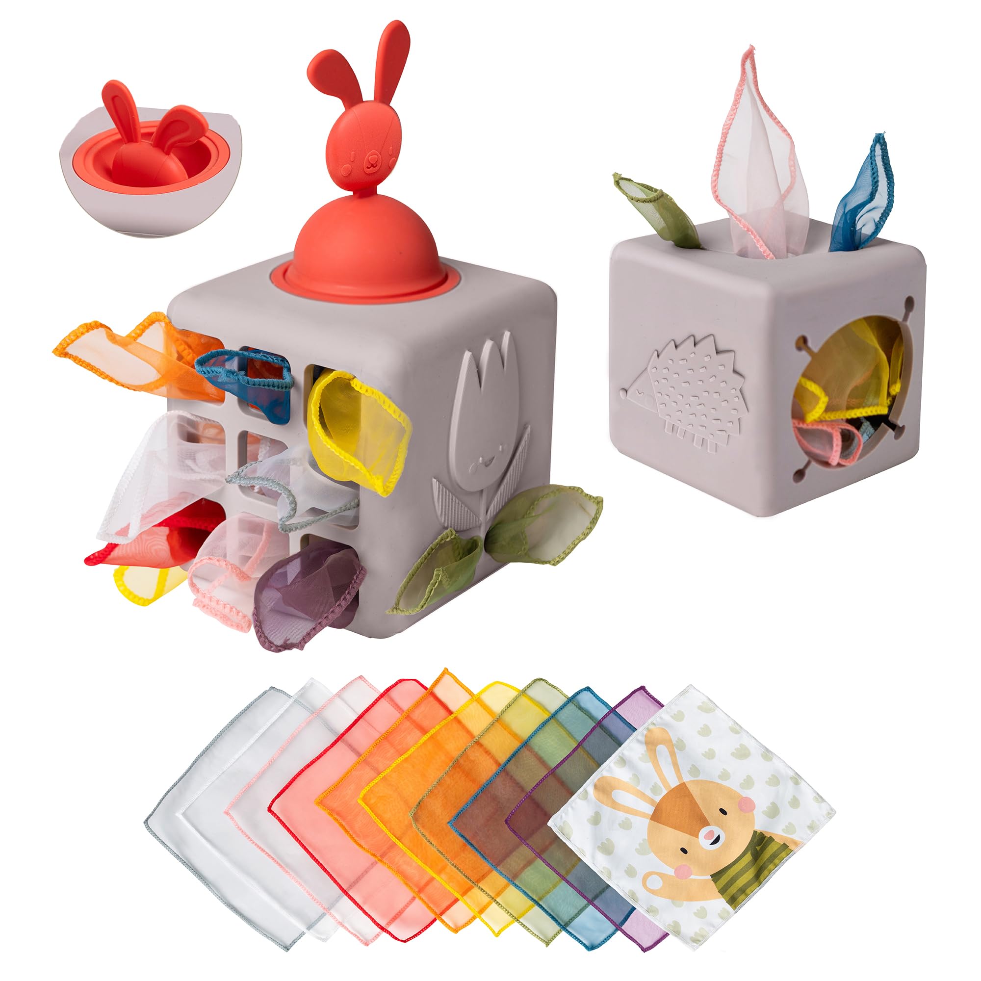 Foto 2 pulgar | Caja De Pañuelos Toy Taf Toys Baby Montessori Con 10 Pañuelos De Tela - Venta Internacional.