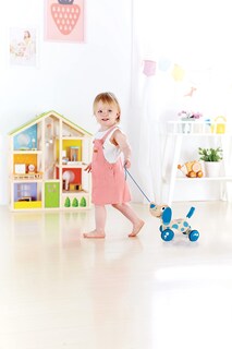 Foto 4 | Tirador de Madera Pull Toy Hape Walk-a-long Azul - Venta Internacional