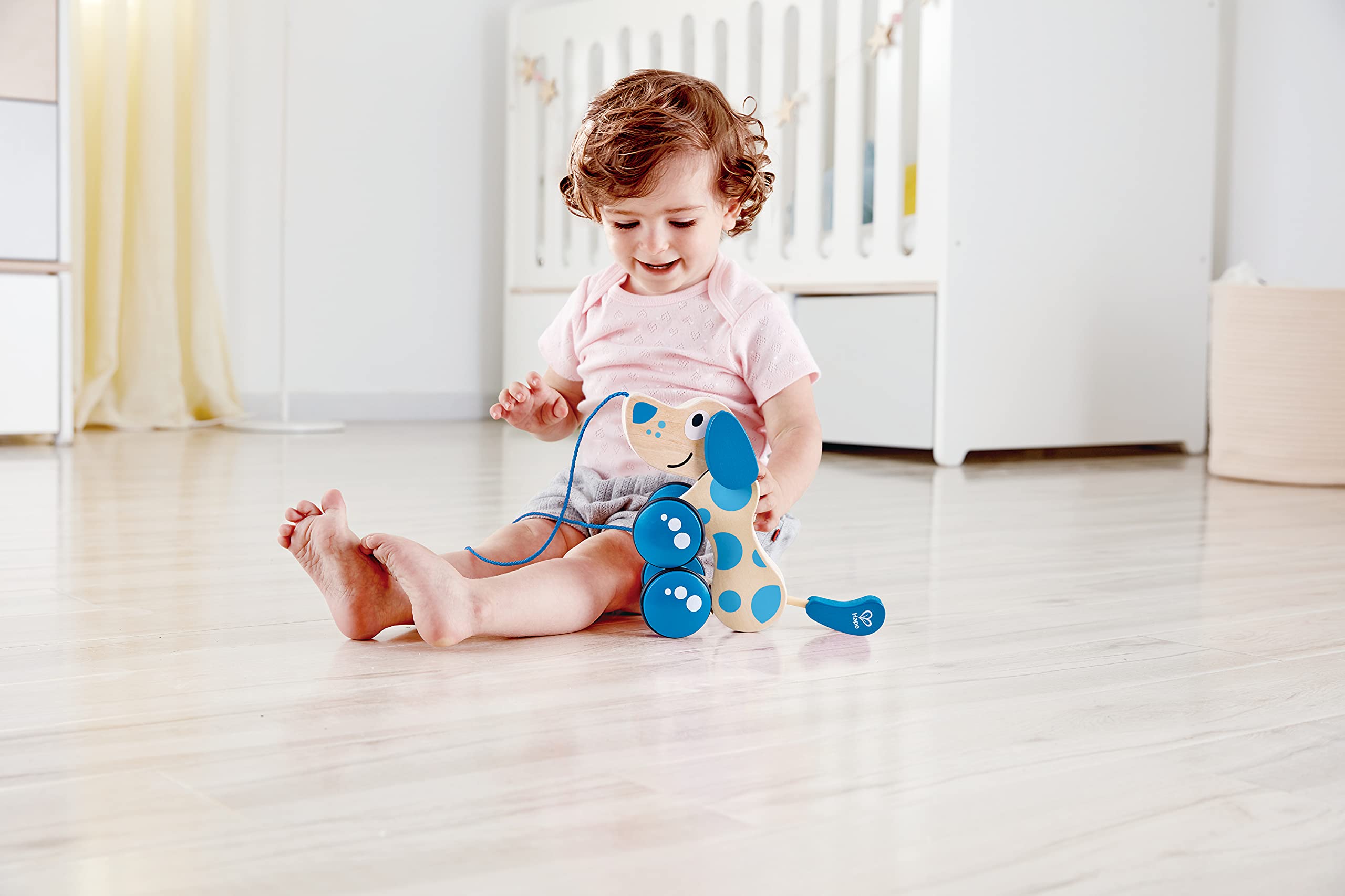 Foto 6 pulgar | Tirador de Madera Pull Toy Hape Walk-a-long Azul - Venta Internacional