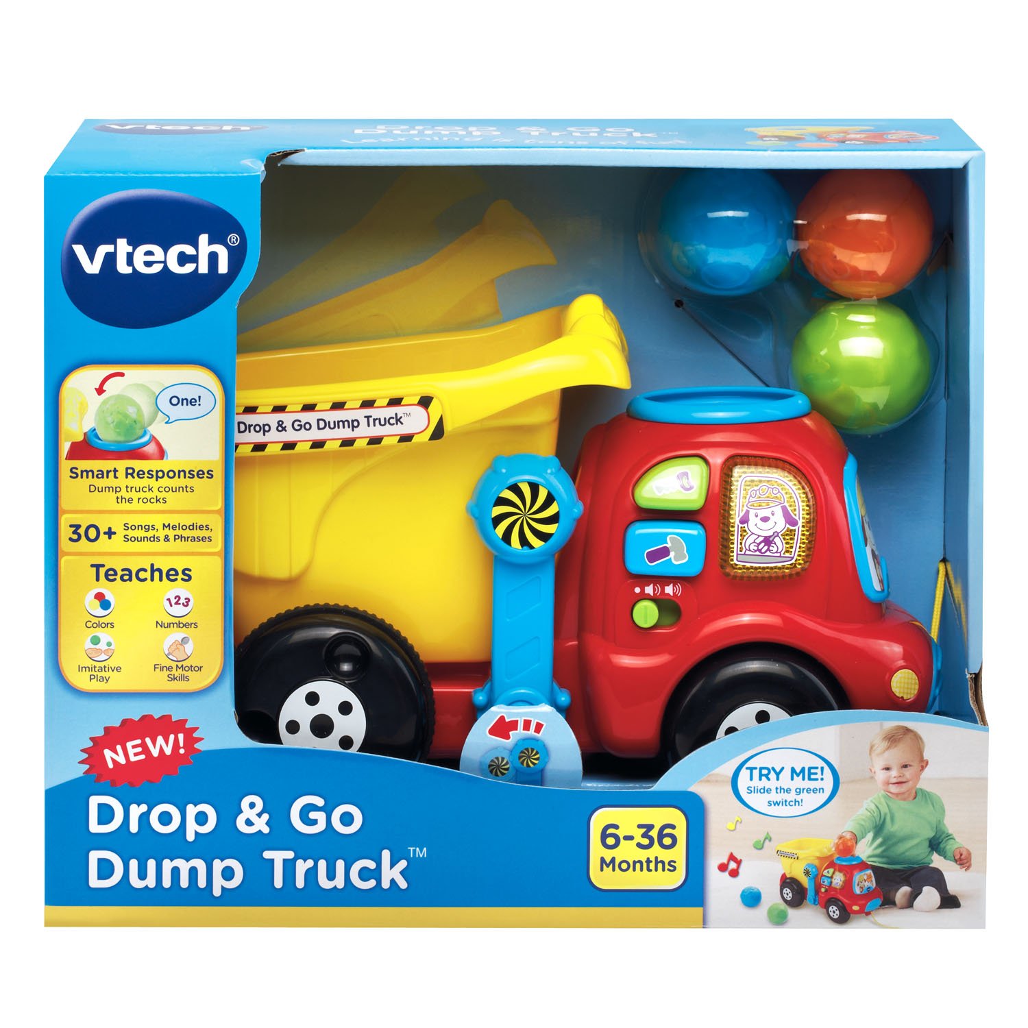 Foto 6 | Los Volquetes Vtech Caen Y Se Vuelven Amarillos Durante 6 Meses A 3 Años - Venta Internacional.