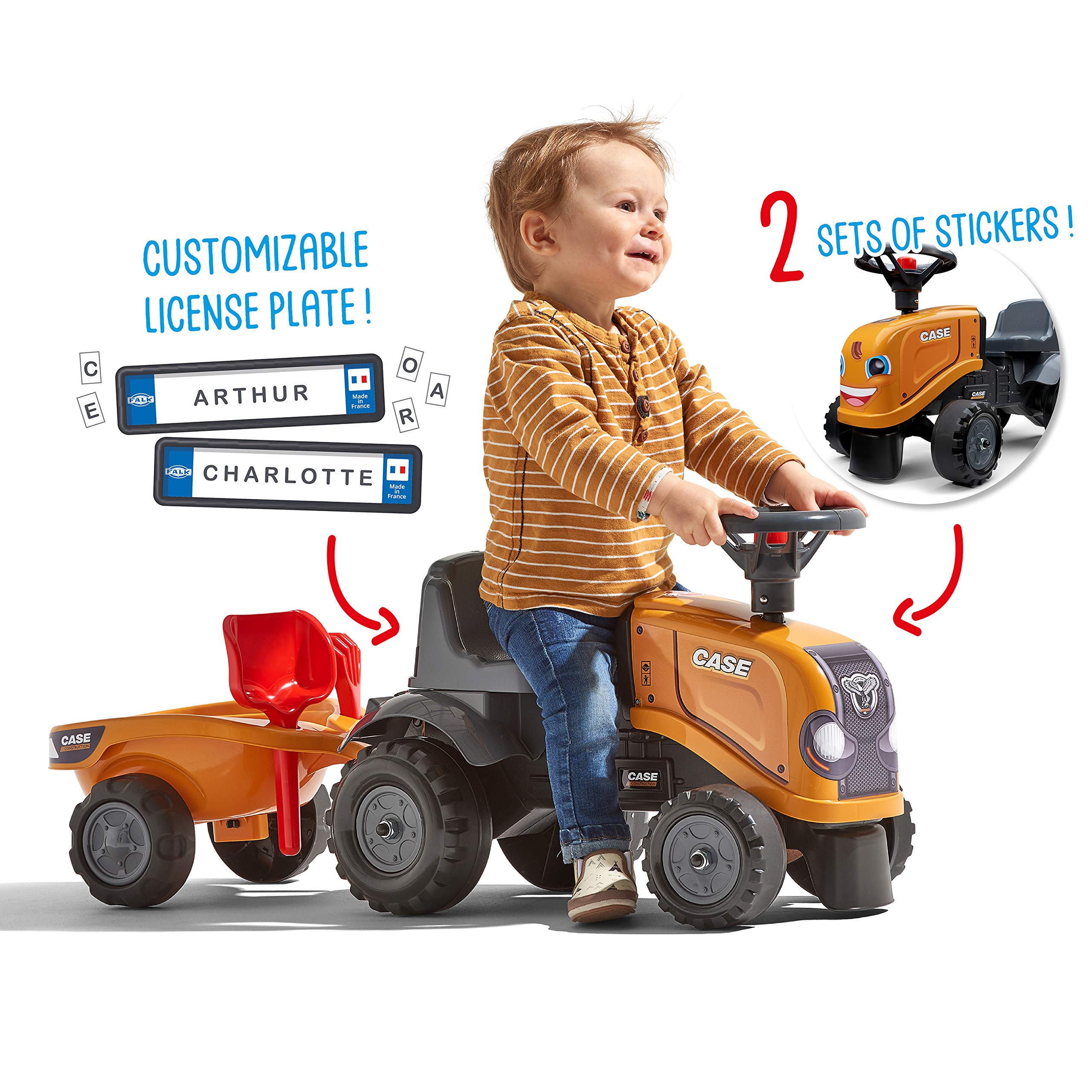 Foto 4 pulgar | Tractor Ride-on Toy Falk Case Ce Con Remolque, Rastrillo Y Pala - Venta Internacional.